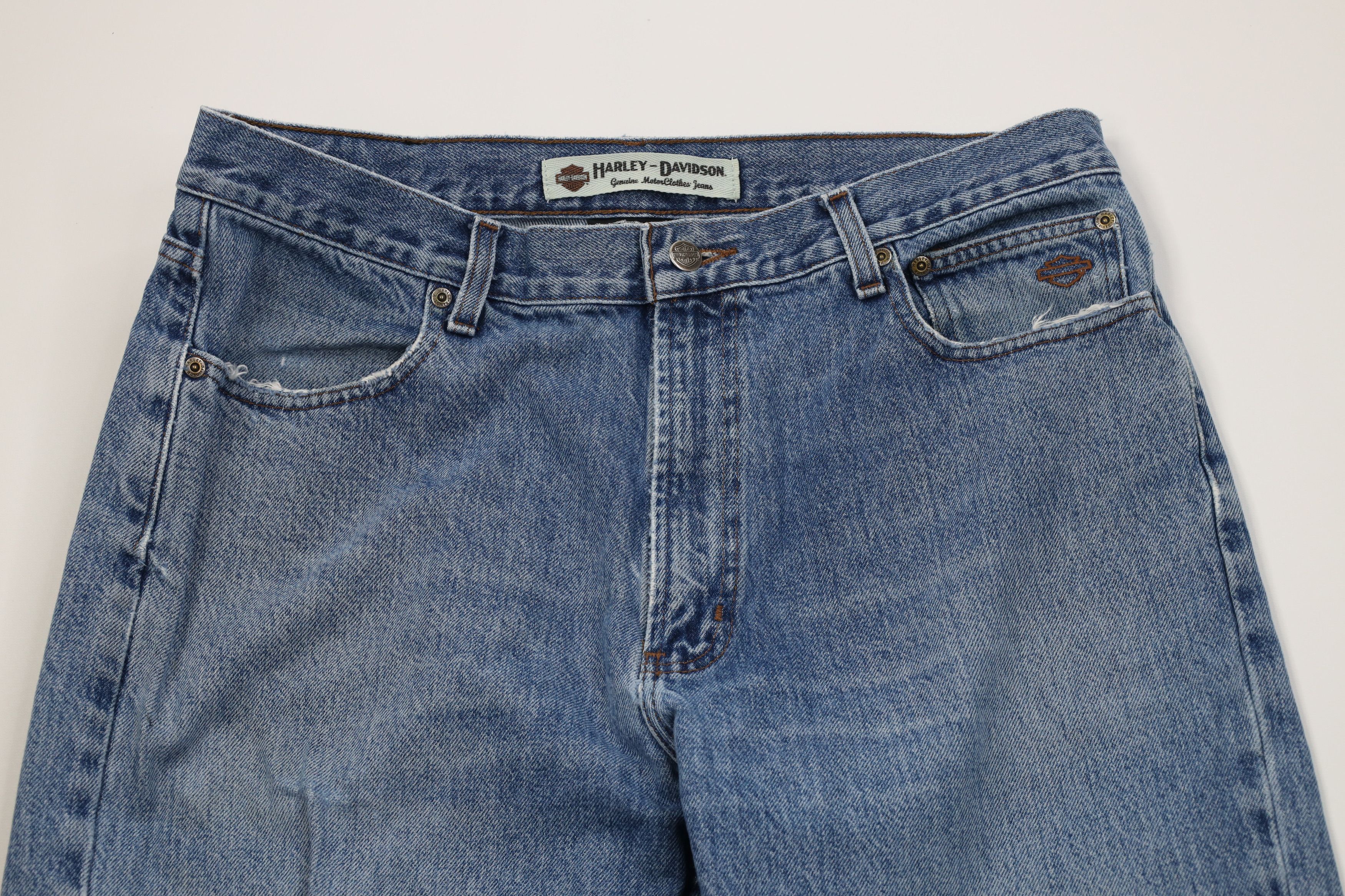 Harley Davidson Vintage 90s Y2K Harley Davidson Straight Leg Denim Jeans Size US 36 / EU 52 - 2 Thumbnail