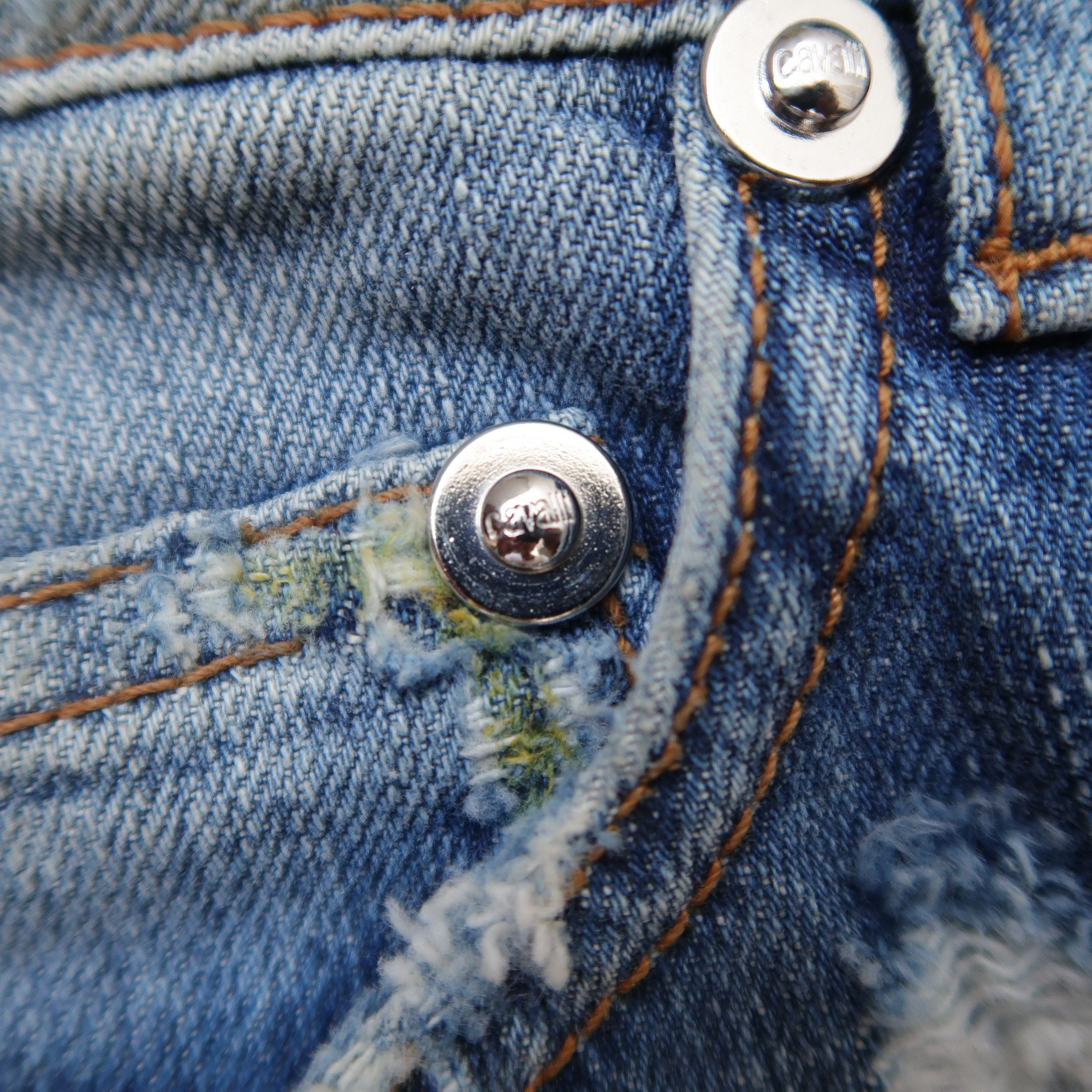 Just Cavalli Just Cavalli Distressed Patchwork Denim like Hedi Slimane Size US 29 - 5 Thumbnail
