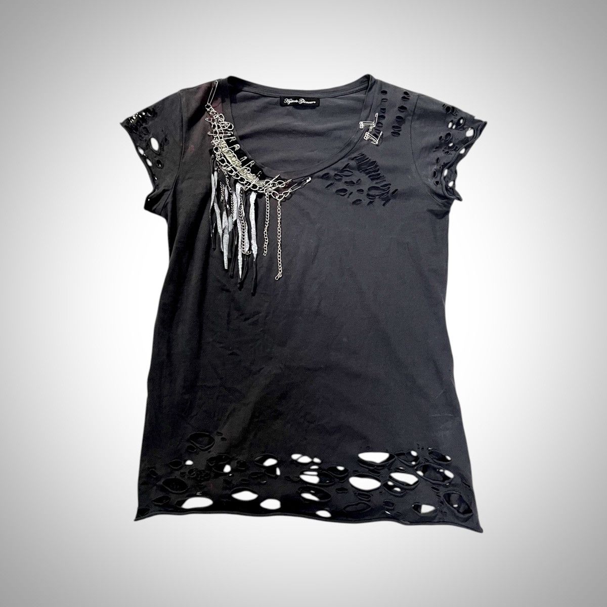 Hysteric Glamour Hysteric Glamour Thrashed Safety Pins Shirt Size US S / EU 44-46 / 1 - 1 Thumbnail