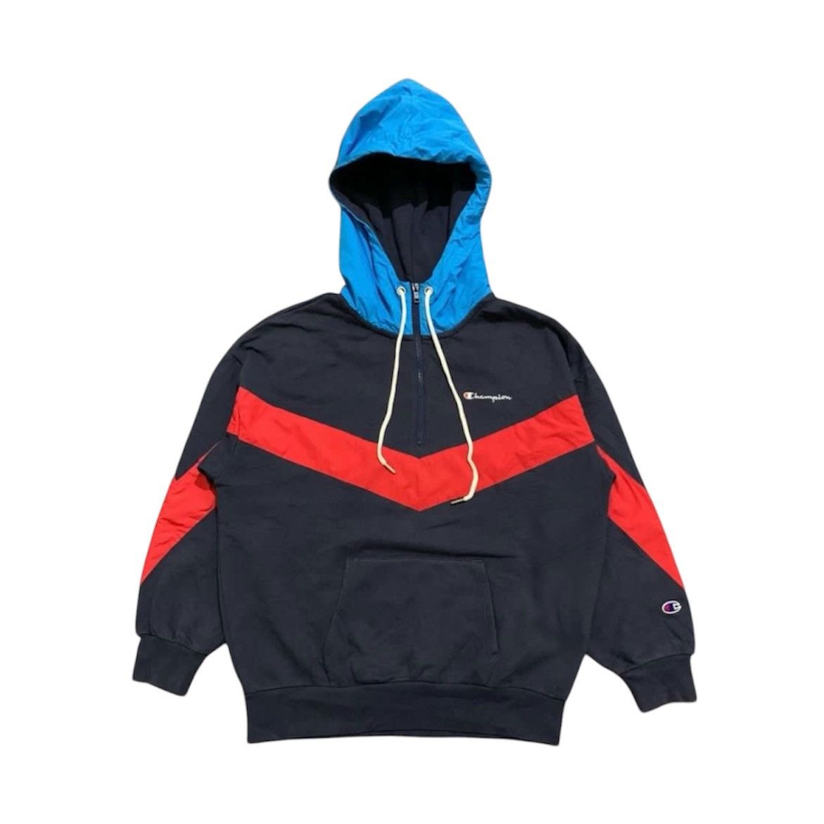 Champion × Issey Miyake × Vintage Vintage Champion X Ne-Net Issey Miyake Colour Block Hoodie Size M / US 6-8 / IT 42-44 - 2 Thumbnail