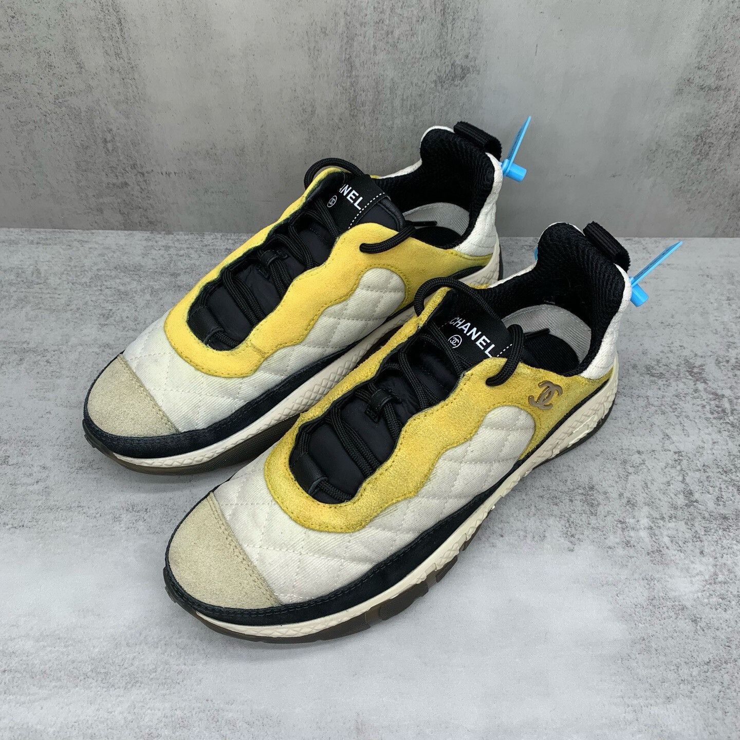 Chanel Chanel Black Yellow Sneakers Size 38 Size US 7 / IT 37 - 1 Thumbnail