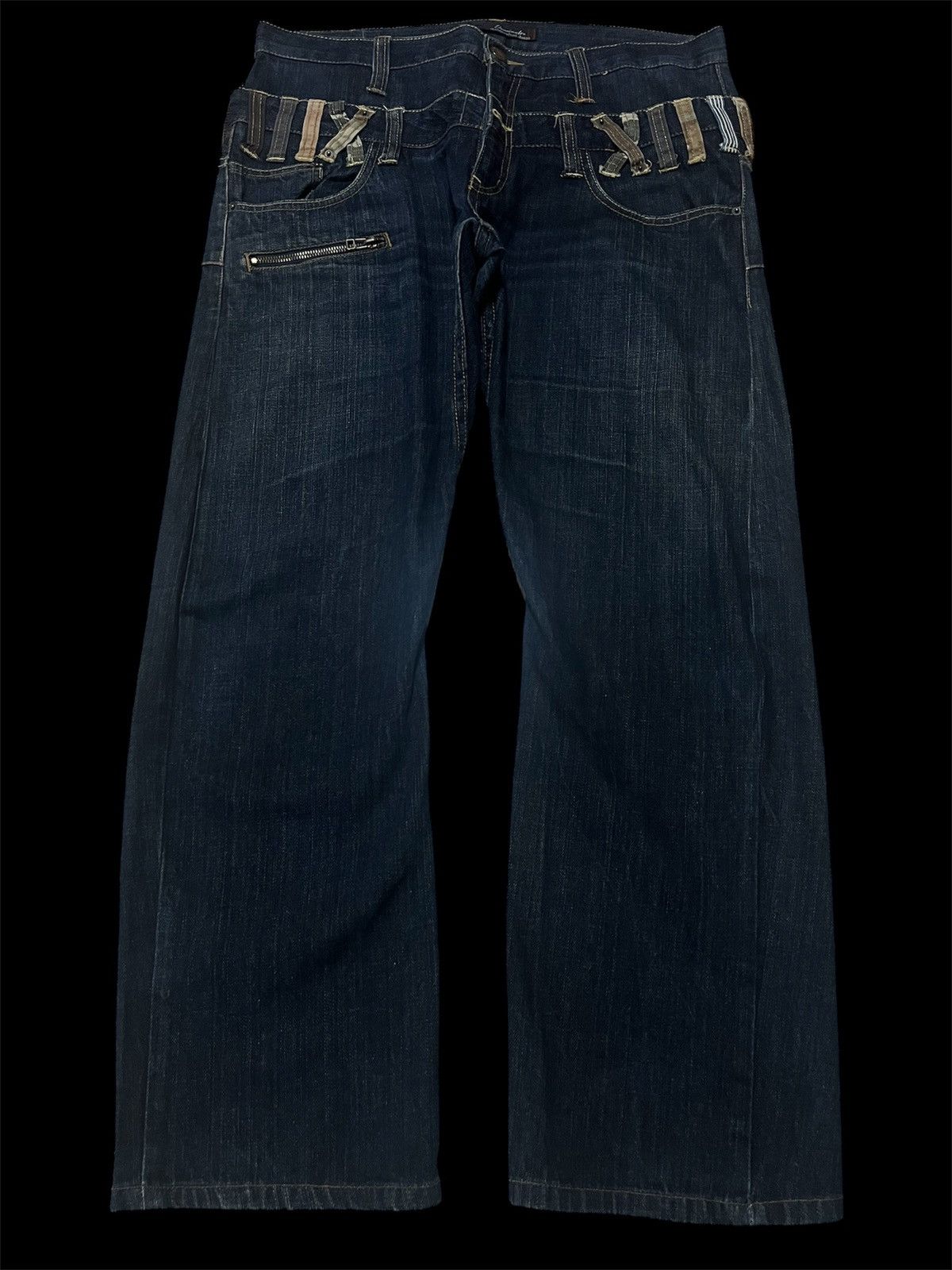 Japanese Brand 💥DOUBLE WAIST 90s DOMINATE HANDCRAFTED JEANS 💥 Size US 35 - 1 Thumbnail