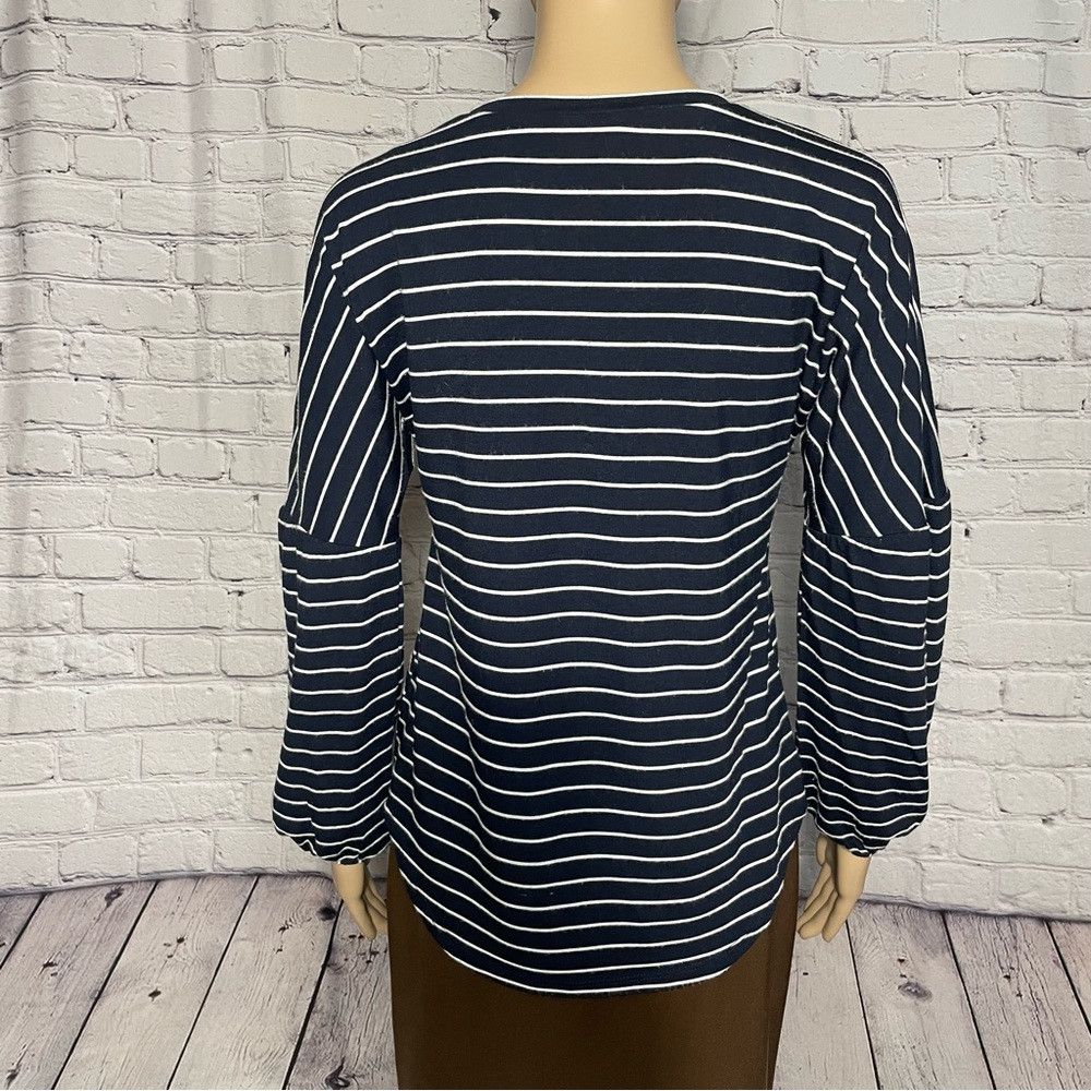 Juicy Couture Juicy Couture Navy Striped Drop Shoulder Long Balloon Sleev Size XS / US 0-2 / IT 36-38 - 5 Thumbnail