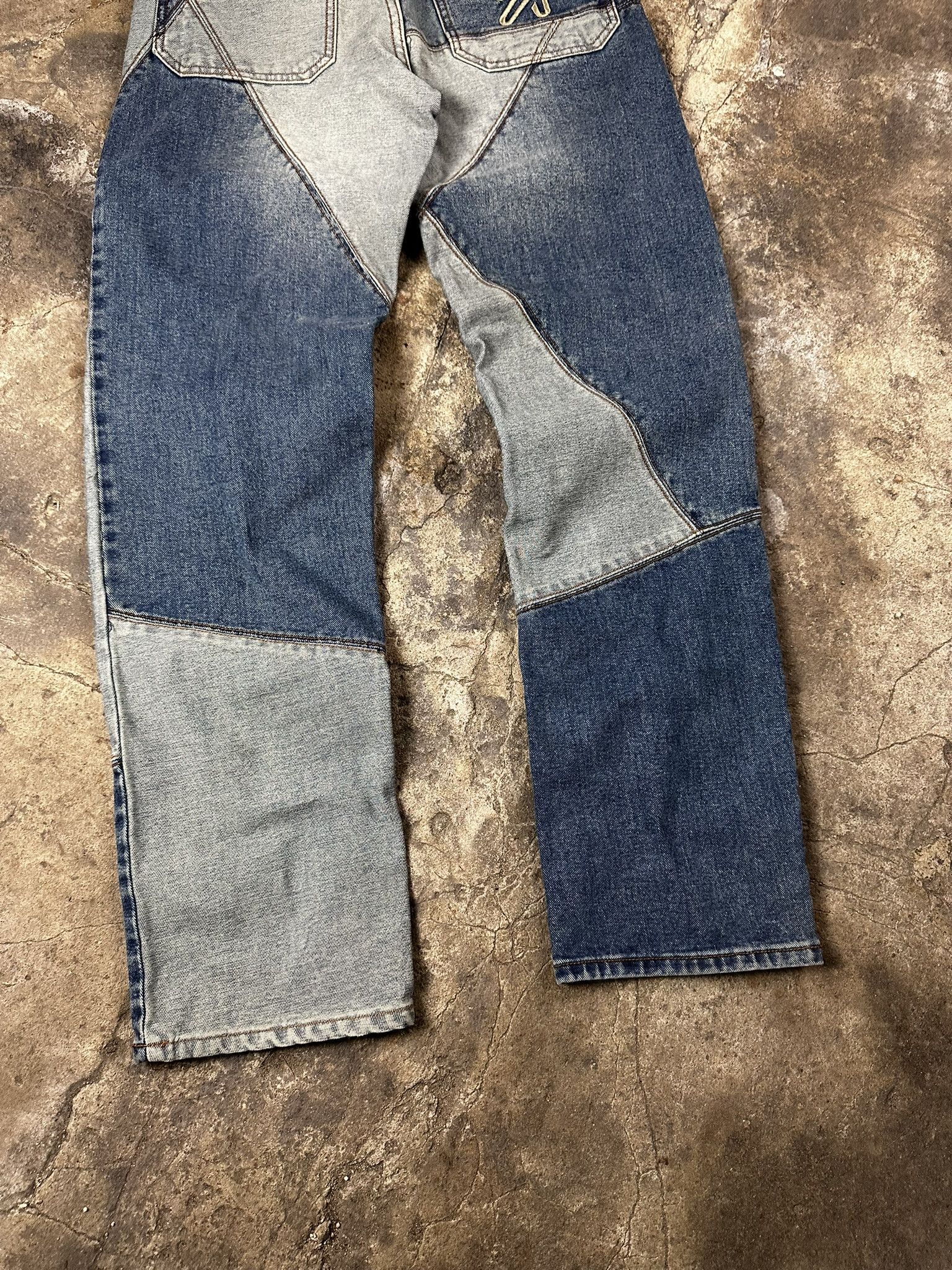 Sean John 2000s Sean John Patchwork Oversized Hiphop Rap Jeans Pants Size US 32 / EU 48 - 2 Thumbnail