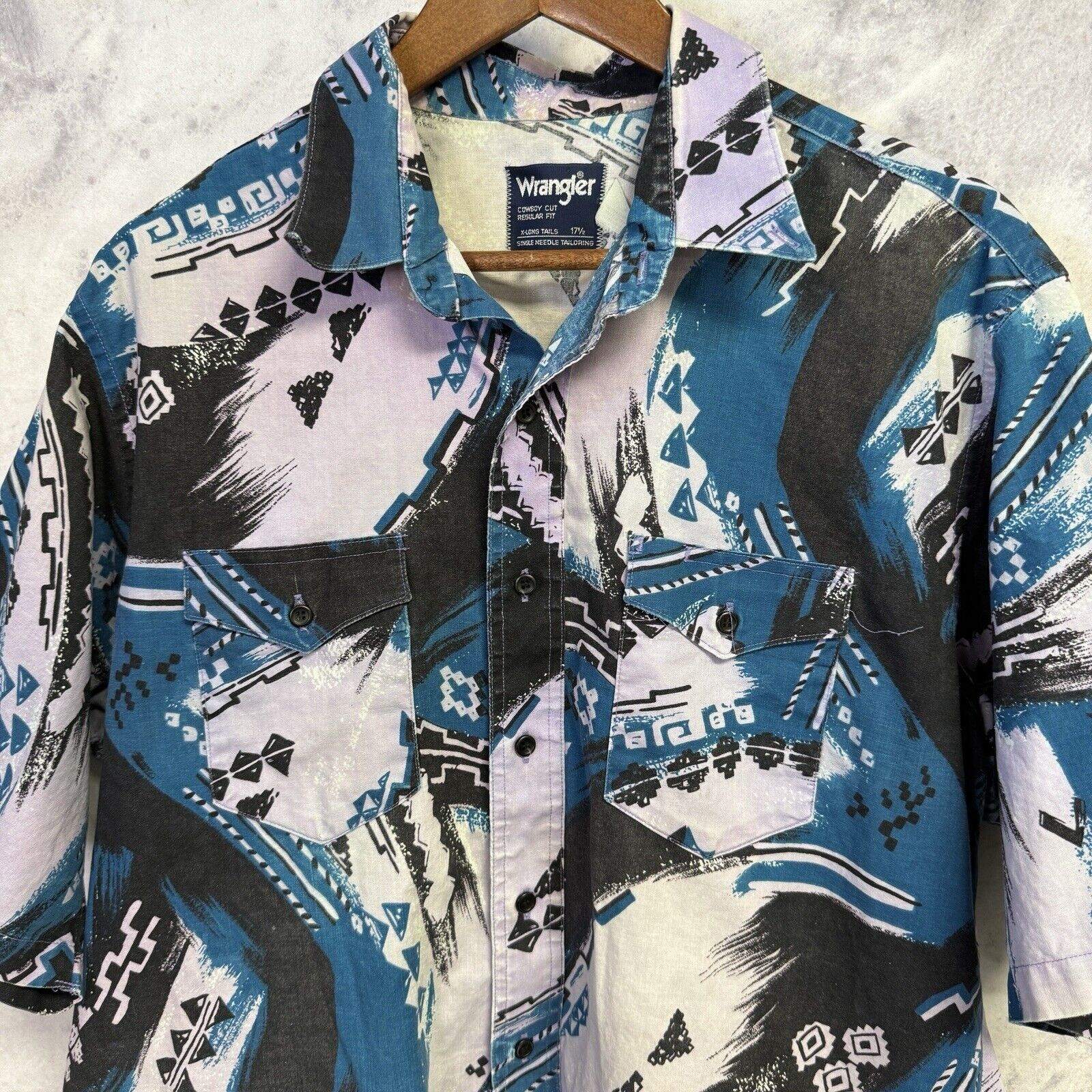 Vintage Vintage Wrangler Button Up Shirt Mens XL Short Sleeve Wester Size US XL / EU 56 / 4 - 3 Thumbnail