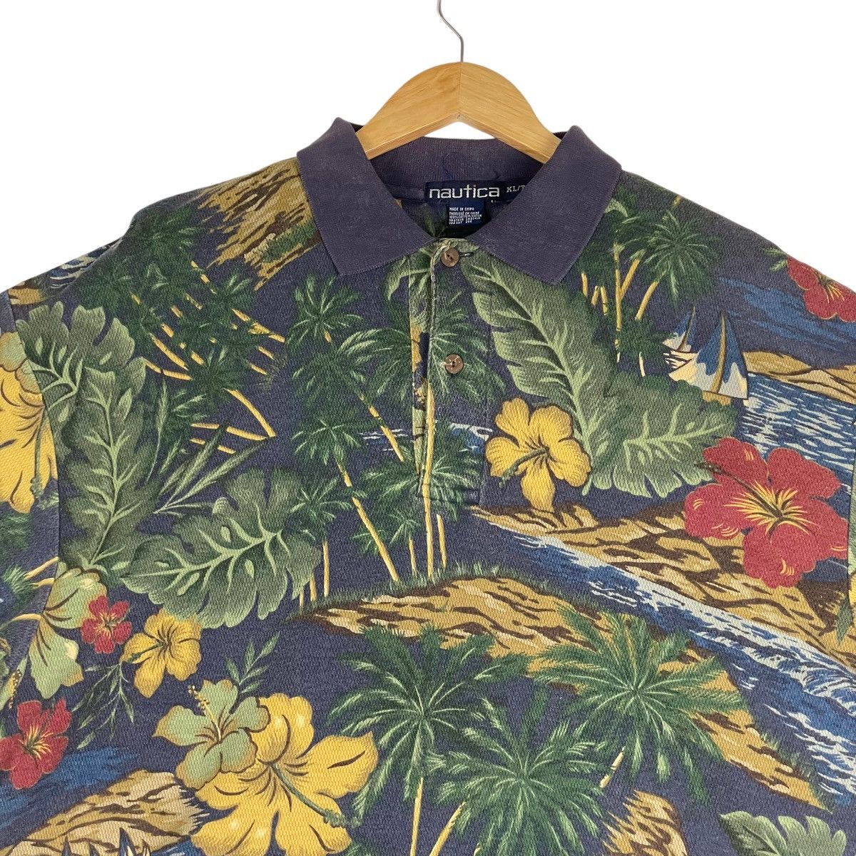 Nautica 🔥LAST PRICE🔥 Vintage Nautica Hibiscus Polo Size US XL / EU 56 / 4 - 3 Thumbnail