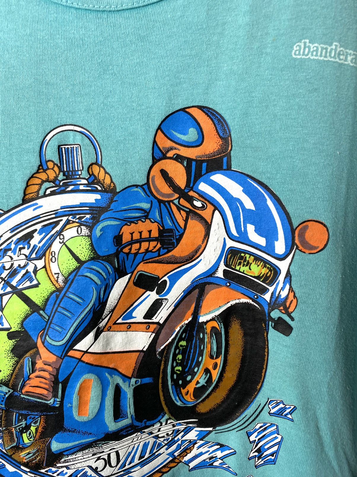 Vintage Vintage 1990’s Bruce Lee Single Stitch Moto Racing T Shirt Size US M / EU 48-50 / 2 - 5 Thumbnail