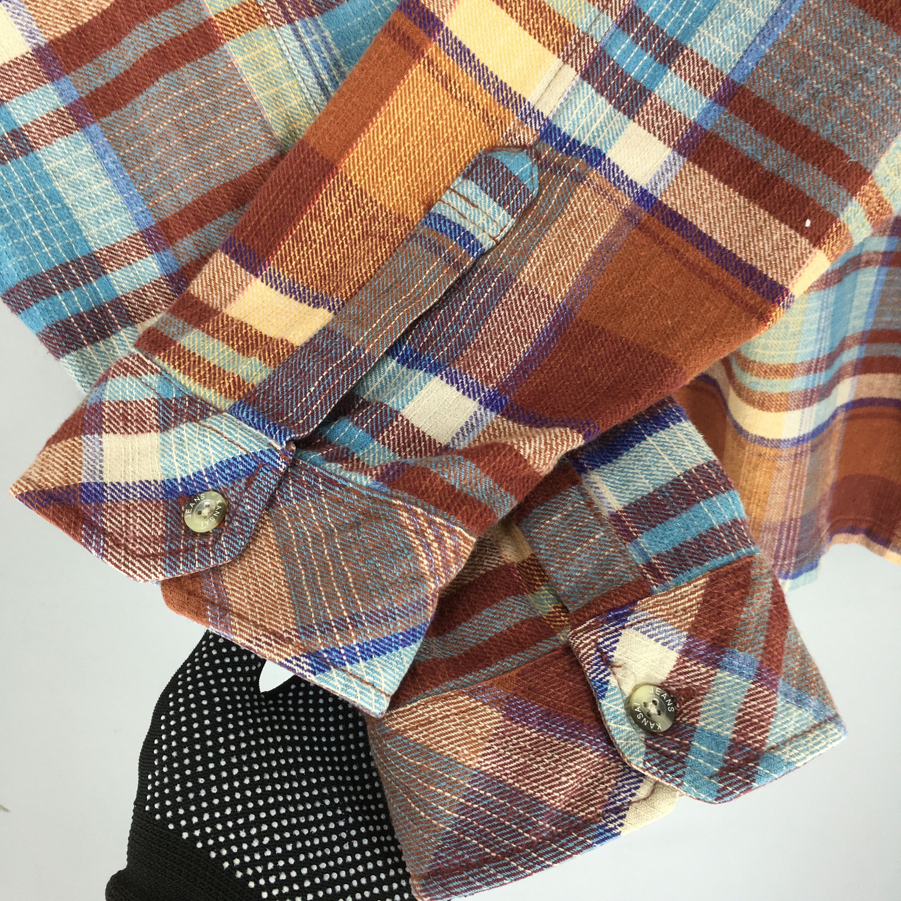 Flannel × Japanese Brand × Kansai Yamamoto Vintage Kansai Jeans Plaid Checkered Flannel Shirt XXLarge Size US XXL / EU 58 / 5 - 4 Thumbnail