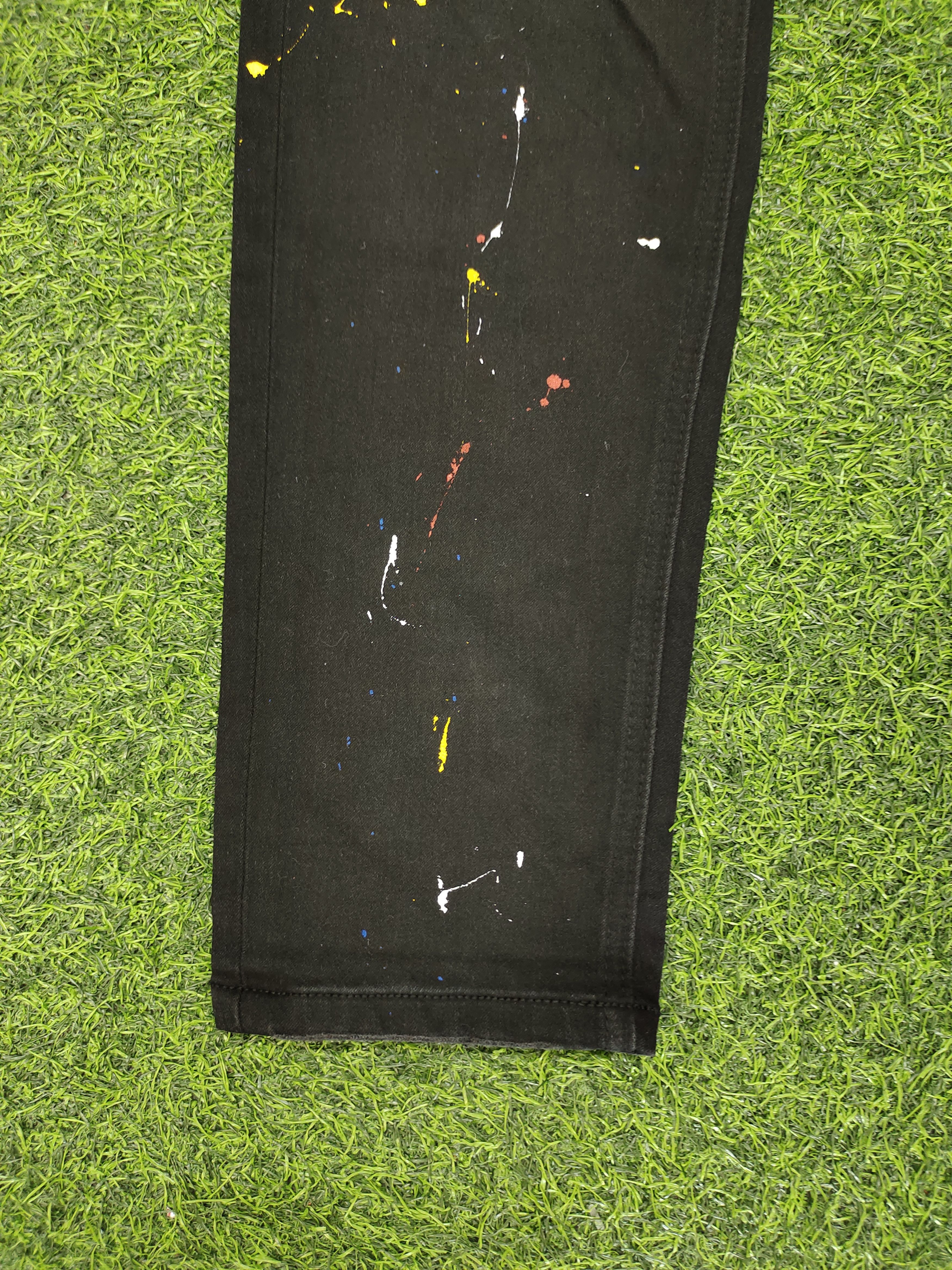 Number (N)ine Number (N)ine Painted Distress Denim Pants Size US 29 - 7 Thumbnail