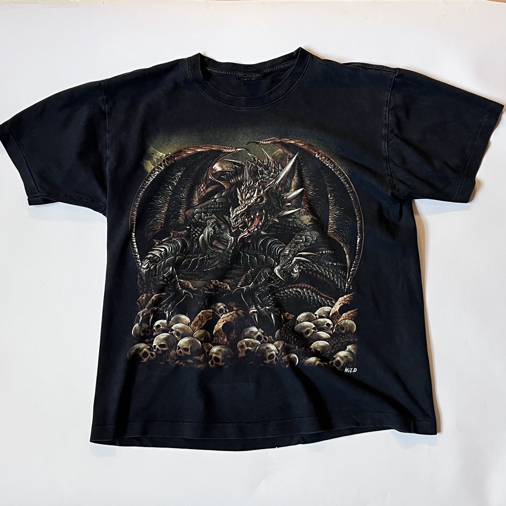 Vintage Vintage 90s Wild Dragon T-Shirt Single Stitch Double Sided Size US L / EU 52-54 / 3 - 1 Thumbnail