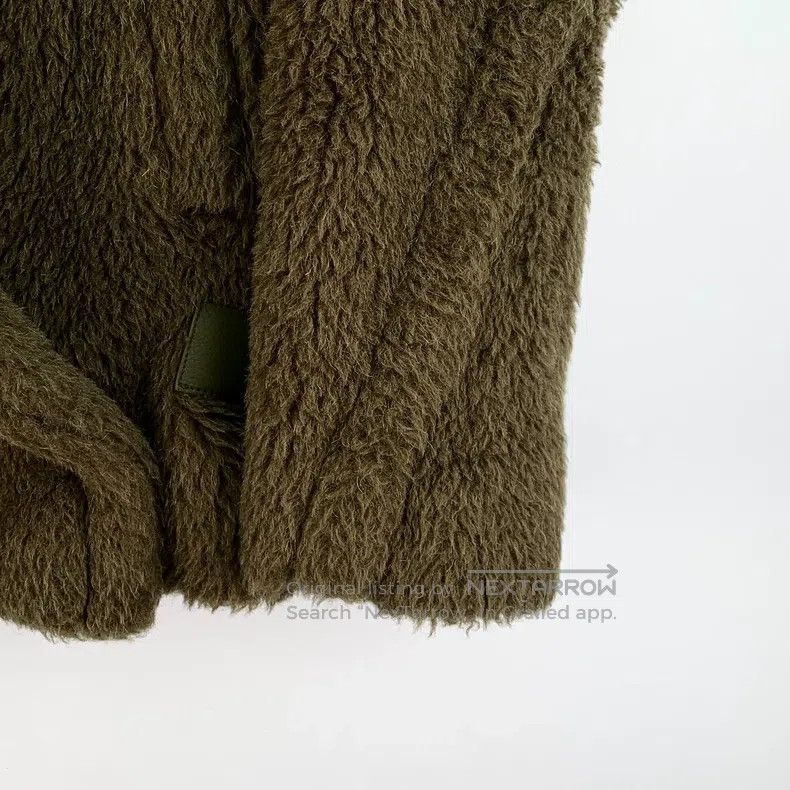 Max Mara Max Mara Dark Green Teddy Alpaca Wool Collar Double Breast Size XS / US 0-2 / IT 36-38 - 4 Thumbnail