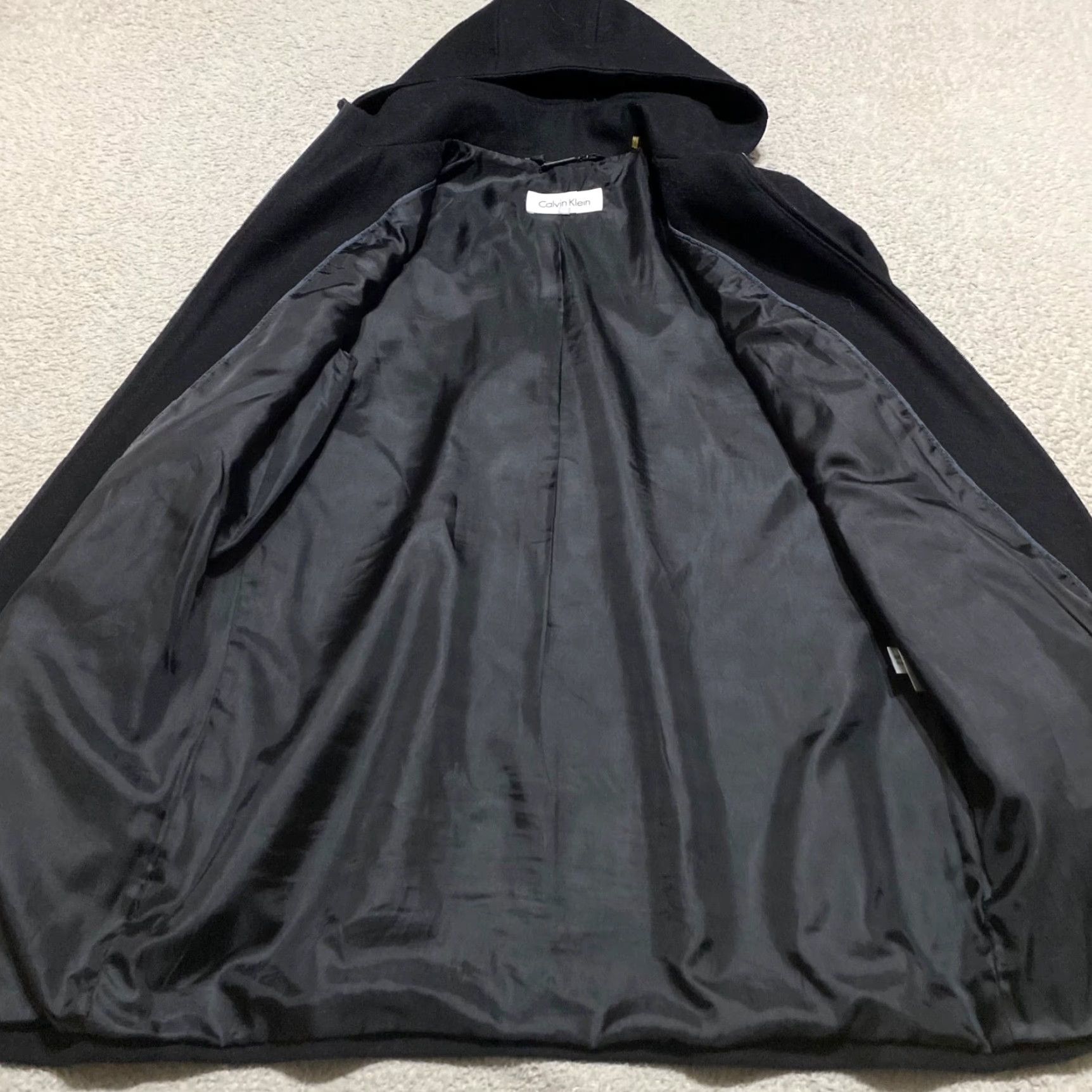 Calvin Klein Calvin Klein Coat Wool Blend Black Full Zip Hooded Womens Size 4 Long Sleeve Solid Front Zip Logo Vintage No 2000s Shirt? Size S / US 4 / IT 40 - 6 Thumbnail