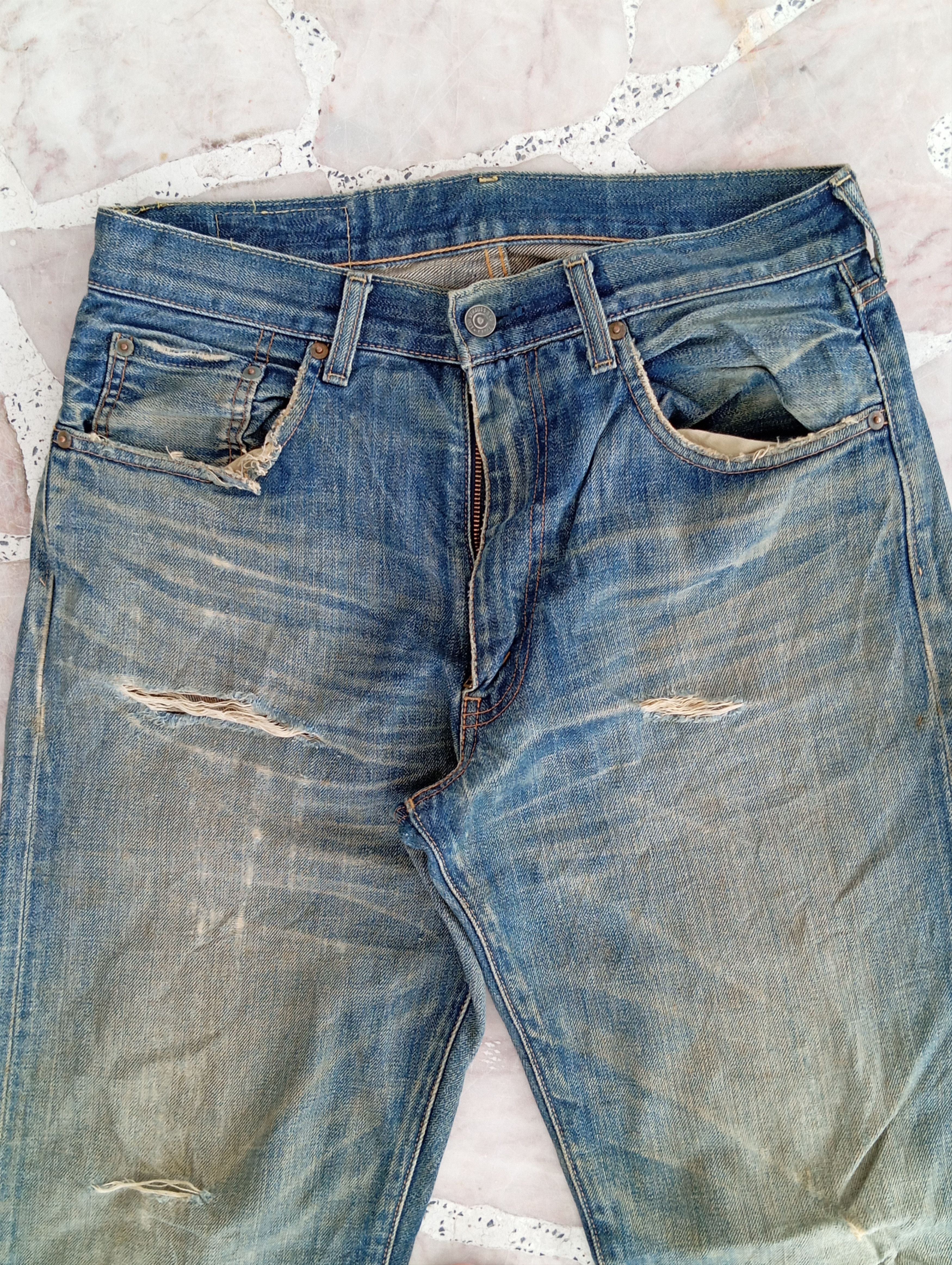Levi's Distressed Selvedge Levis Denim Size US 32 / EU 48 - 2 Thumbnail