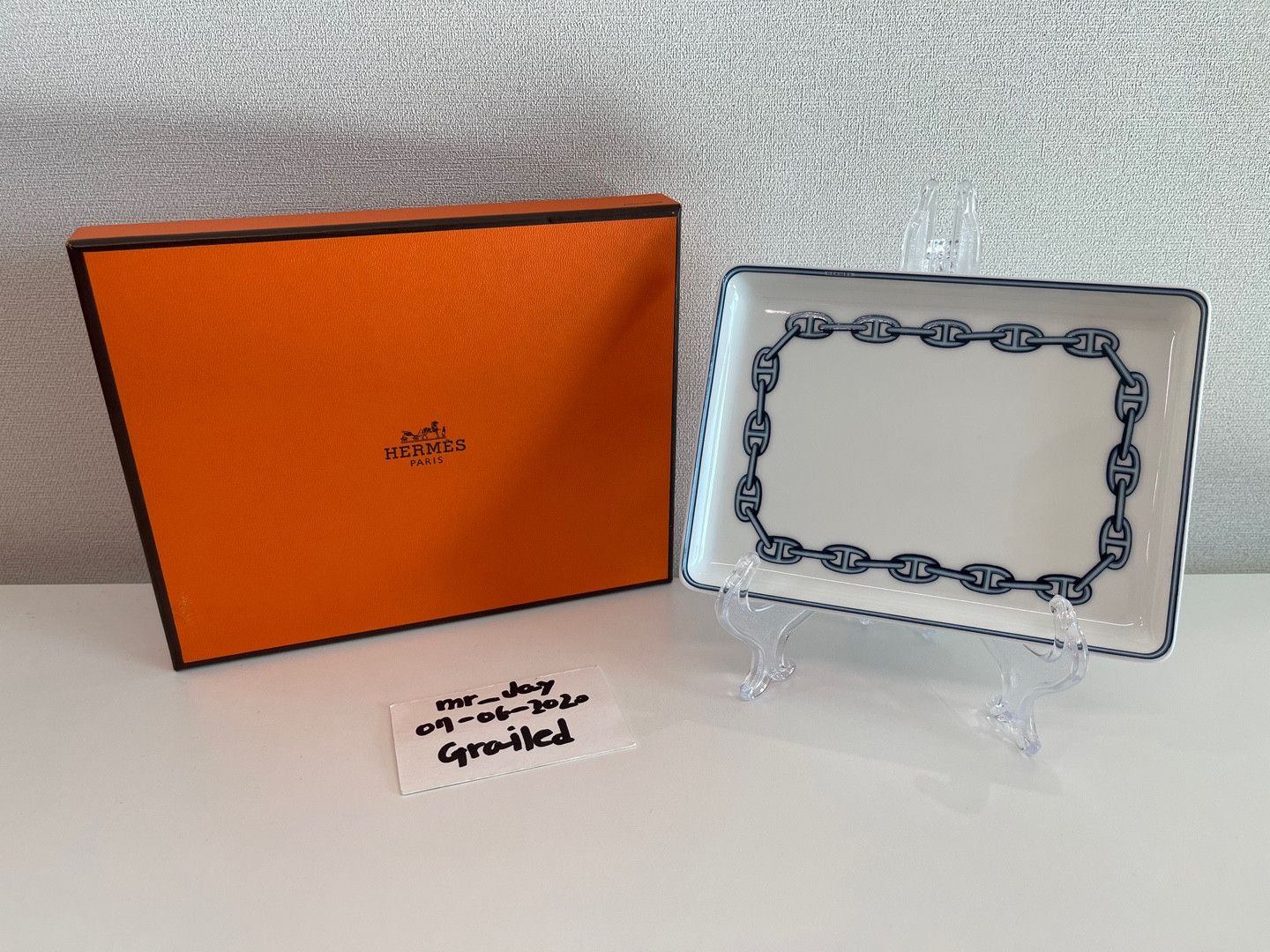 Hermes Hermes Chaine D'Ancre Blue Square Plate Size ONE SIZE - 6 Thumbnail
