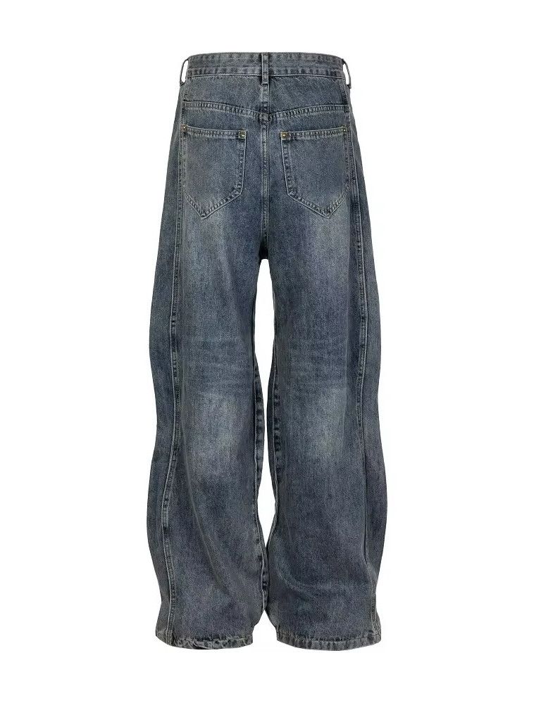 Jean × Vintage Twisted Wave Baggy Vintage Blue Jeans Size US 32 / EU 48 - 9 Thumbnail