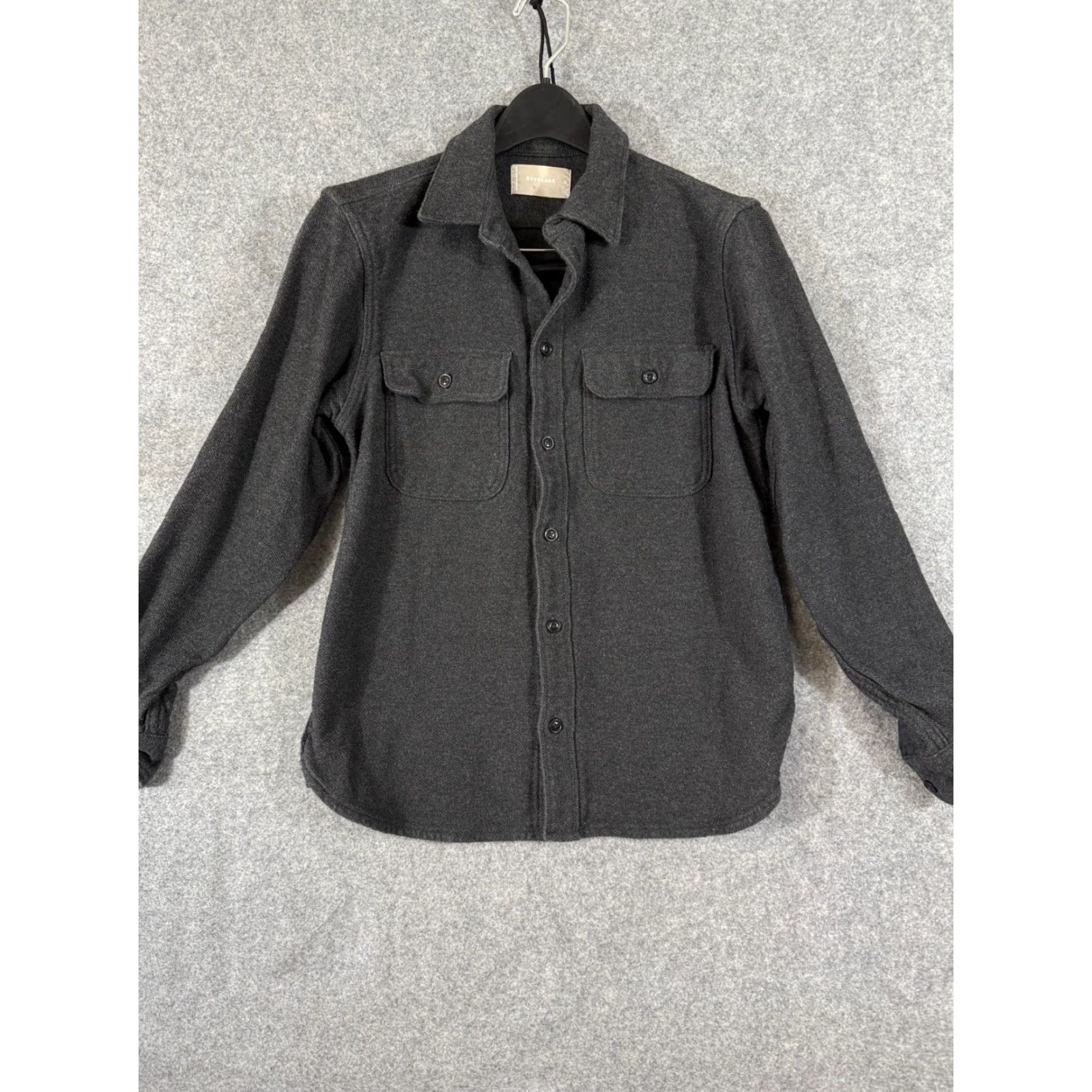 Everlane Everlane Shirt Jacket Womens S Black Cotton Flap Pockets Button-Up Long Sleeve Size S / US 4 / IT 40 - 3 Thumbnail