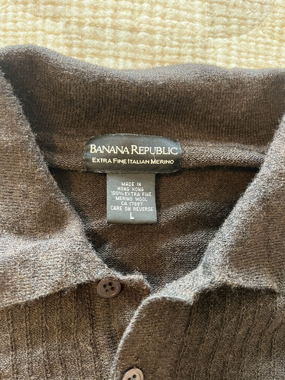 Banana Republic 100% Italian Merino Wool Banana Republic Brown Men's Sweater Size US L / EU 52-54 / 3 - 2 Thumbnail