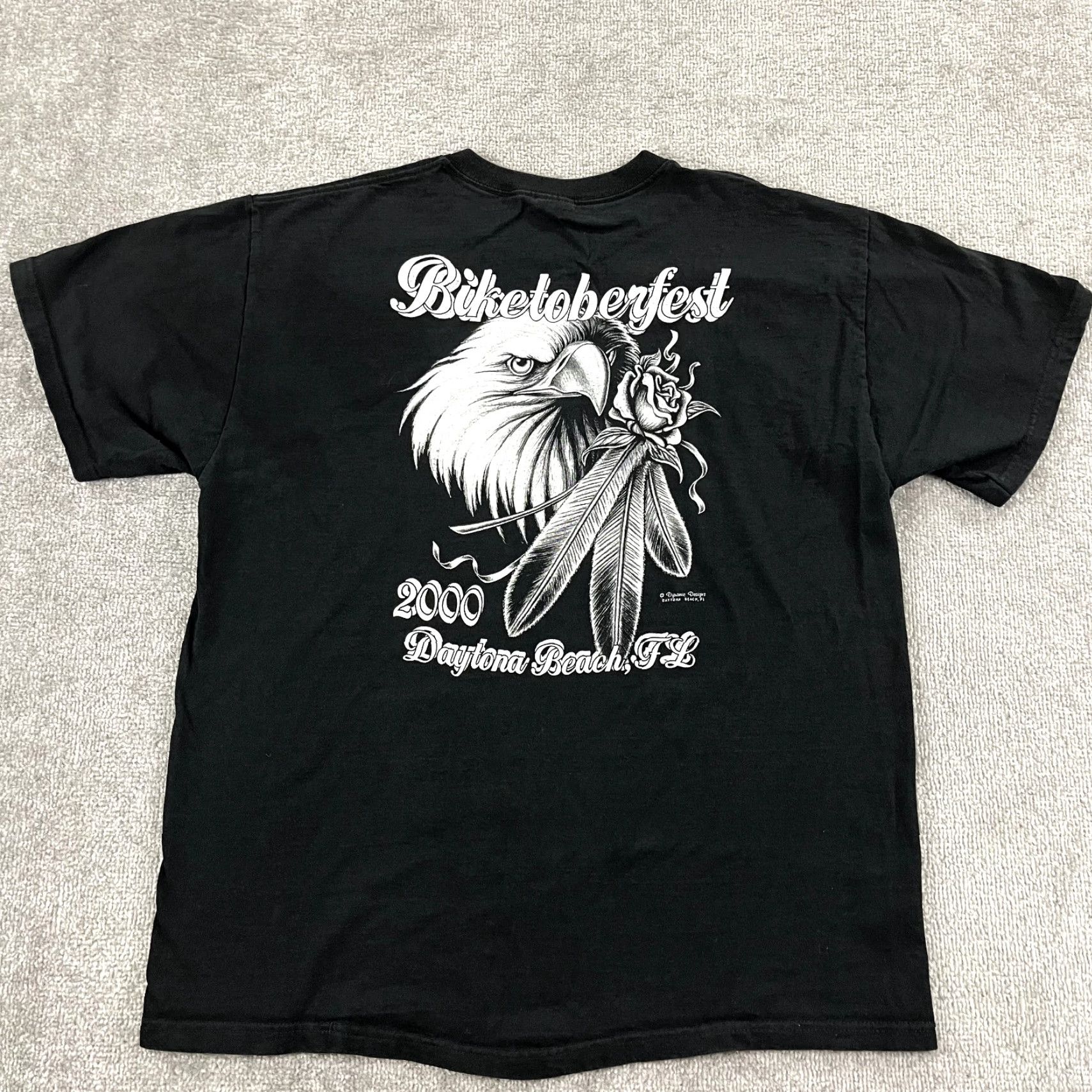 Fruit Of The Loom VINTAGE Fruit of the Loom Heavy Cotton T-Shirt Mens L/XL Black Biker Y2K Daytona Beach Moto Graphic Print Size US XL / EU 56 / 4 - 2 Thumbnail