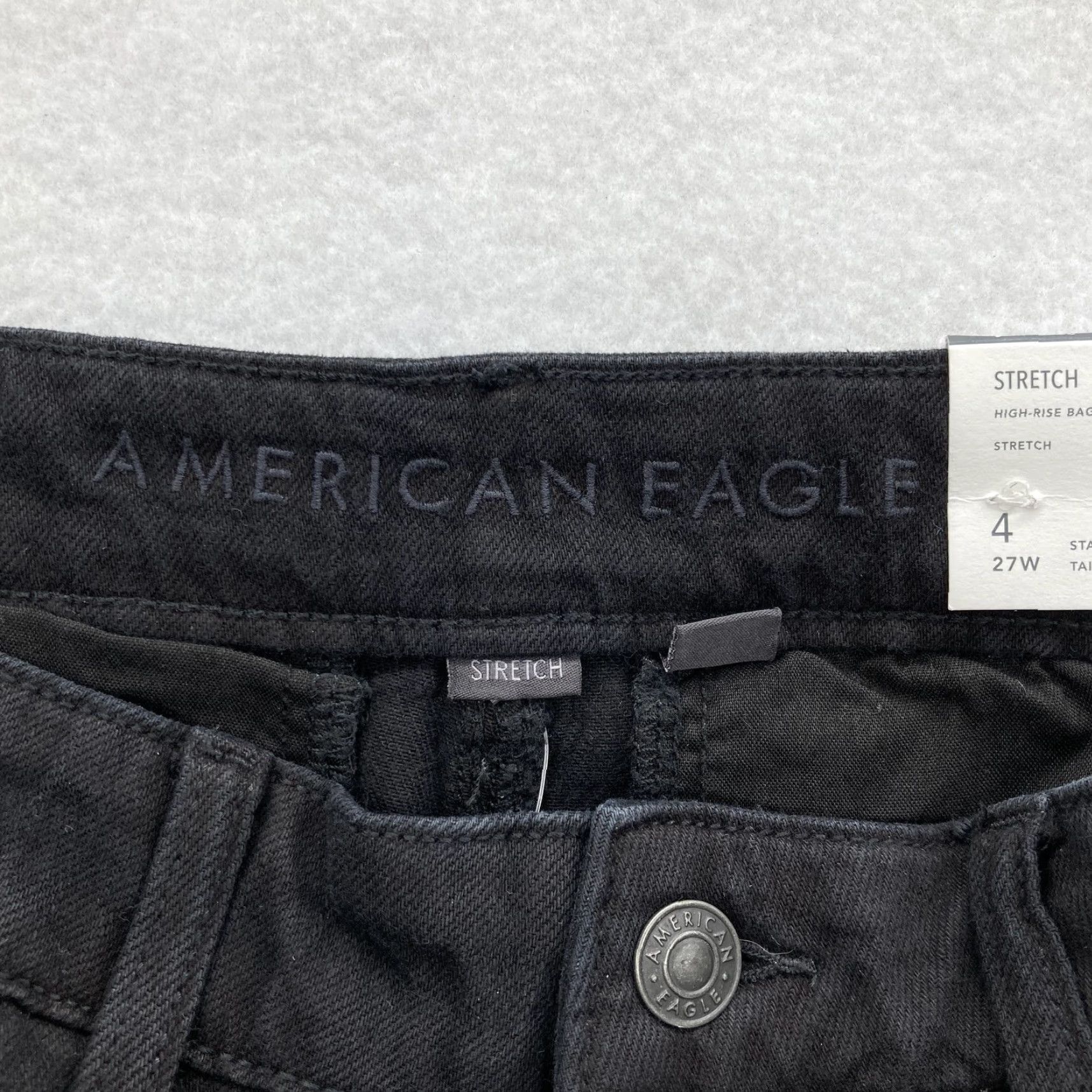 American Eagle Outfitters American Eagle Jeans Womens 4 Black High-Rise Baggy Wide Leg Cargo Stretch NWT Size 27" / US 4 / IT 40 - 5 Thumbnail