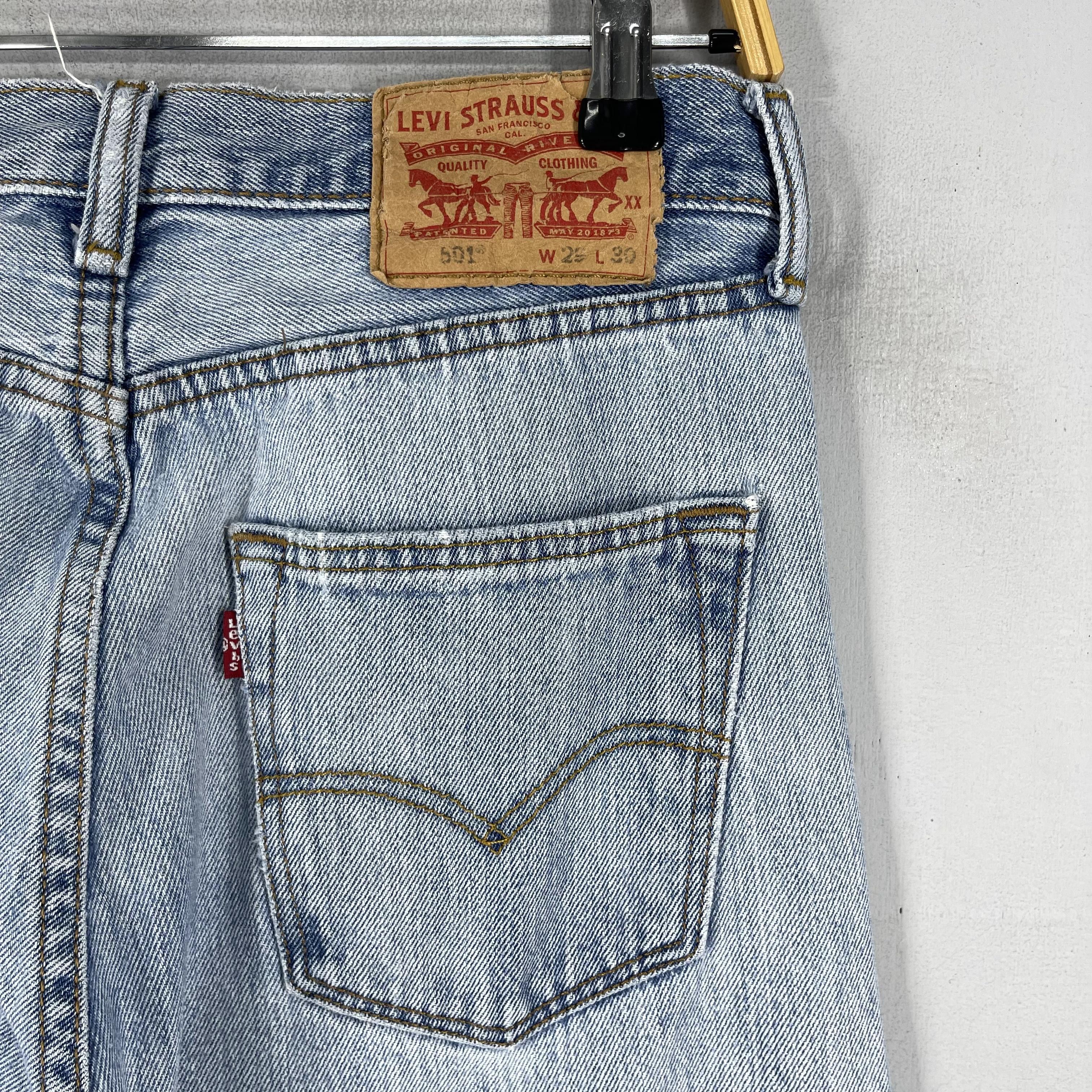 Jean × Levi's W29 L28 Vintage Levis 501 Distressed Reinforced Jeans Size US 29 - 7 Thumbnail
