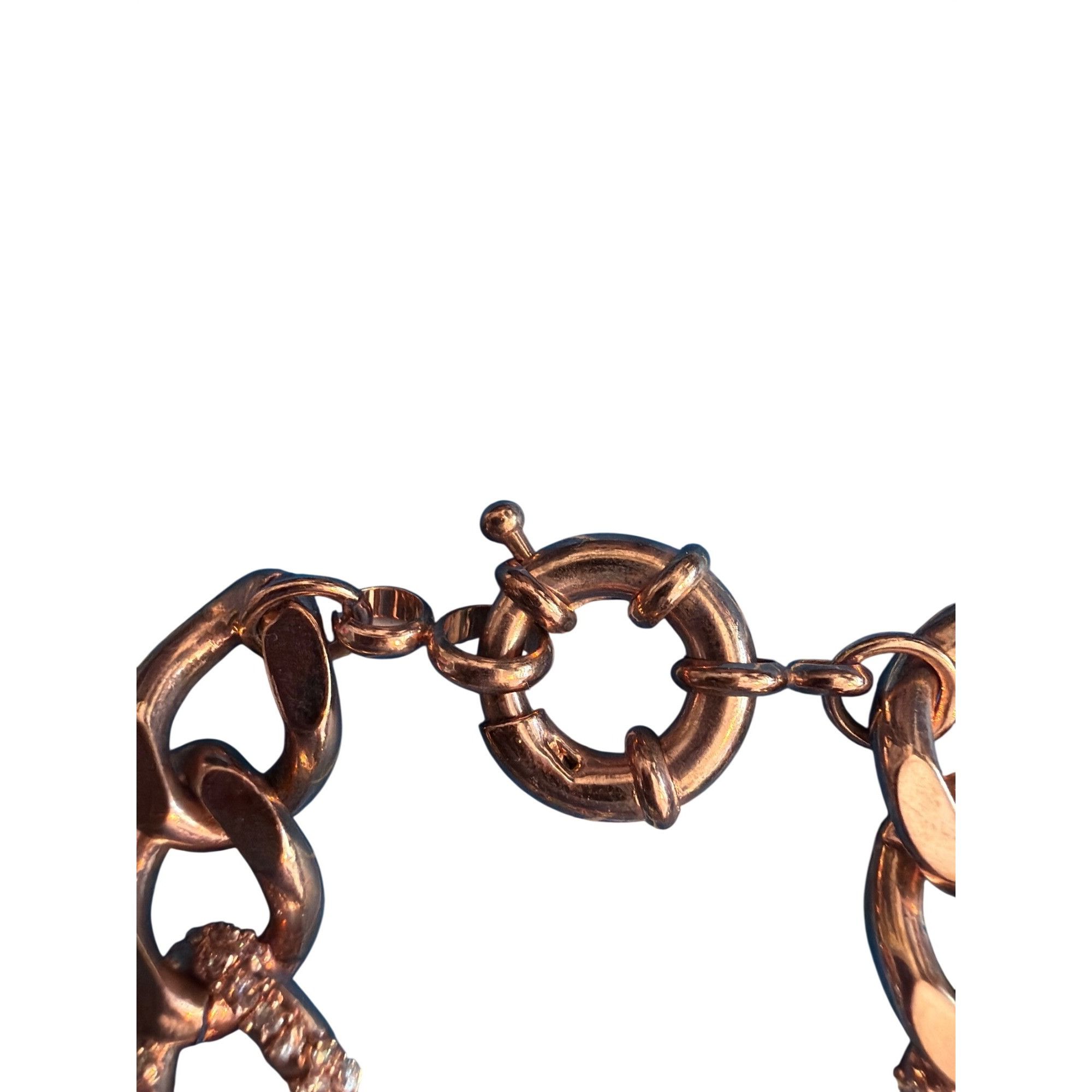 Kenneth Jay Lane KJL Kenneth Jay Lany Rose Gold Tone Crystal Pave Cuban Link Size ONE SIZE - 4 Thumbnail