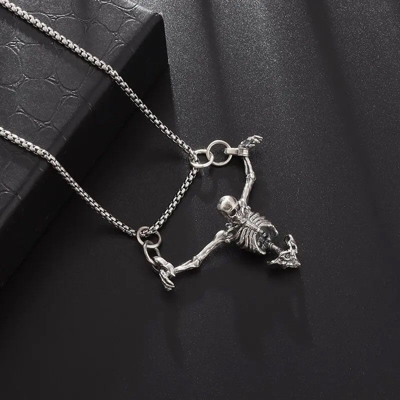 Jewelry Upper Body Skull Pendant Necklaces Size ONE SIZE - 2 Thumbnail