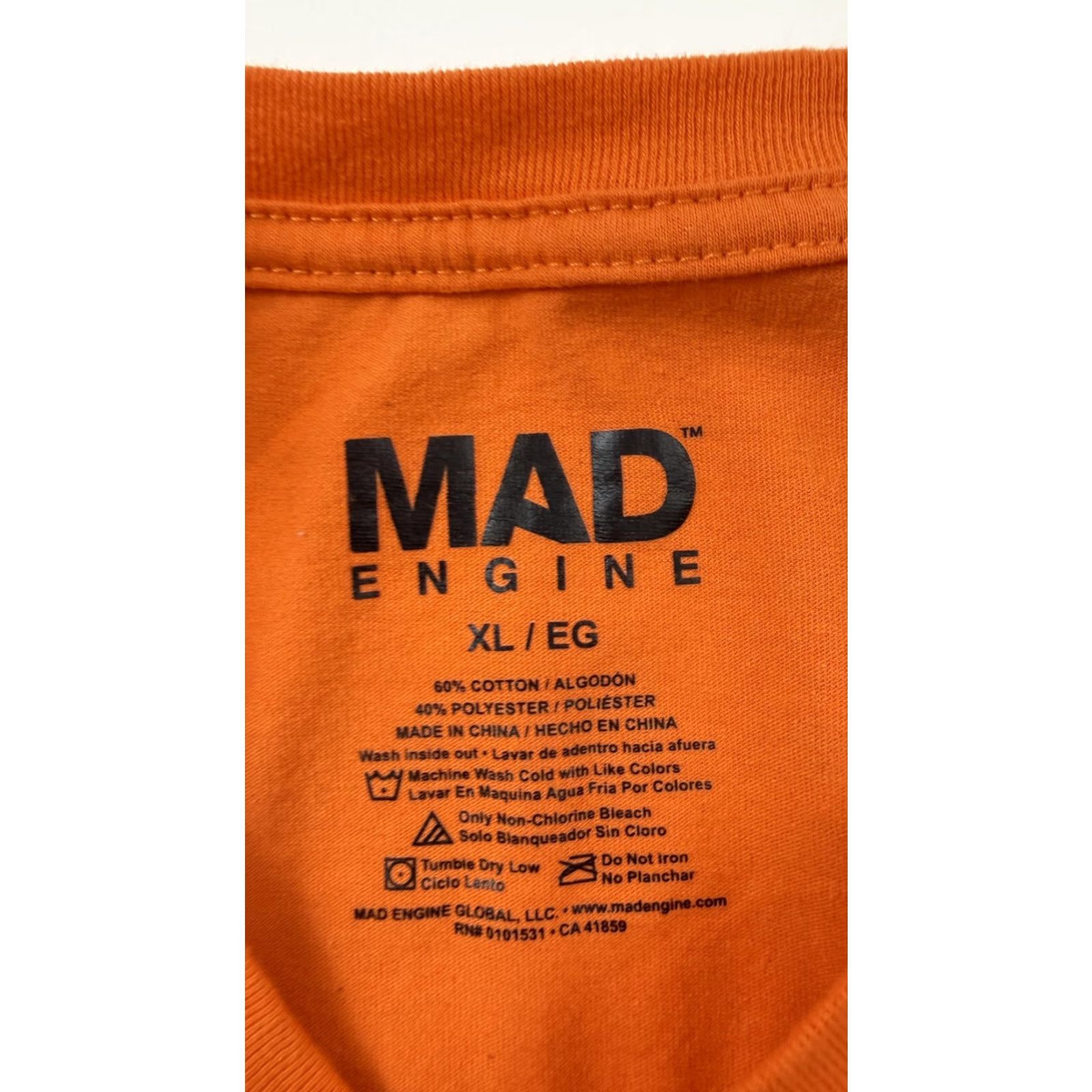 Mad Engine Mad Engine Shirt Mens XL Orange Jack O Lantern Pumpkin Face Halloween Graphic Size US XL / EU 56 / 4 - 3 Thumbnail