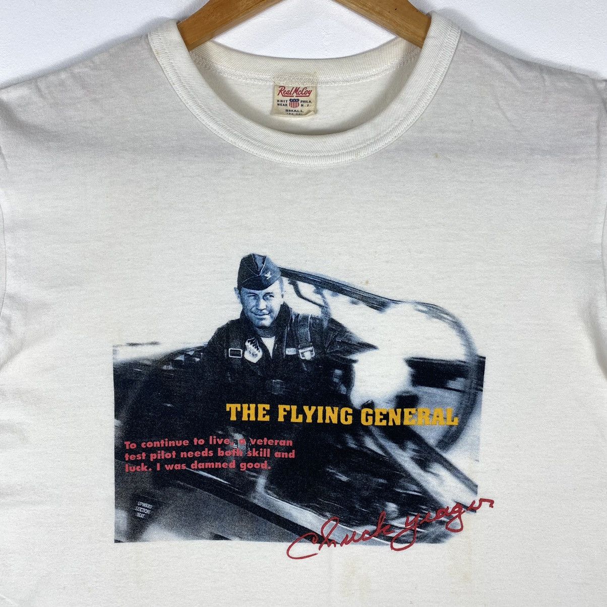 The Real McCoy's Vintage REAL MCCOY Chuck Yeager The Flying General Tee Size US S / EU 44-46 / 1 - 3 Thumbnail