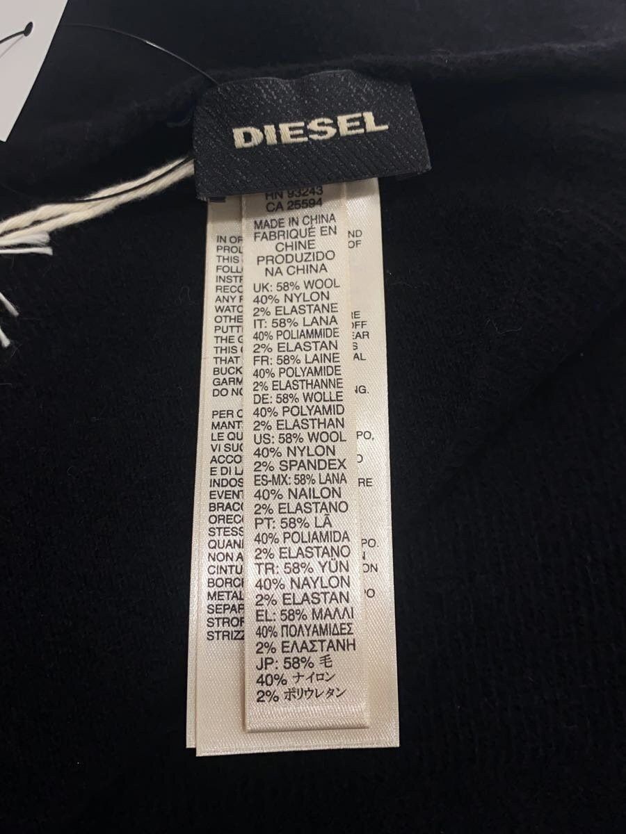 Diesel Diesel Plain Wool Muffler Black Size ONE SIZE - 3 Thumbnail
