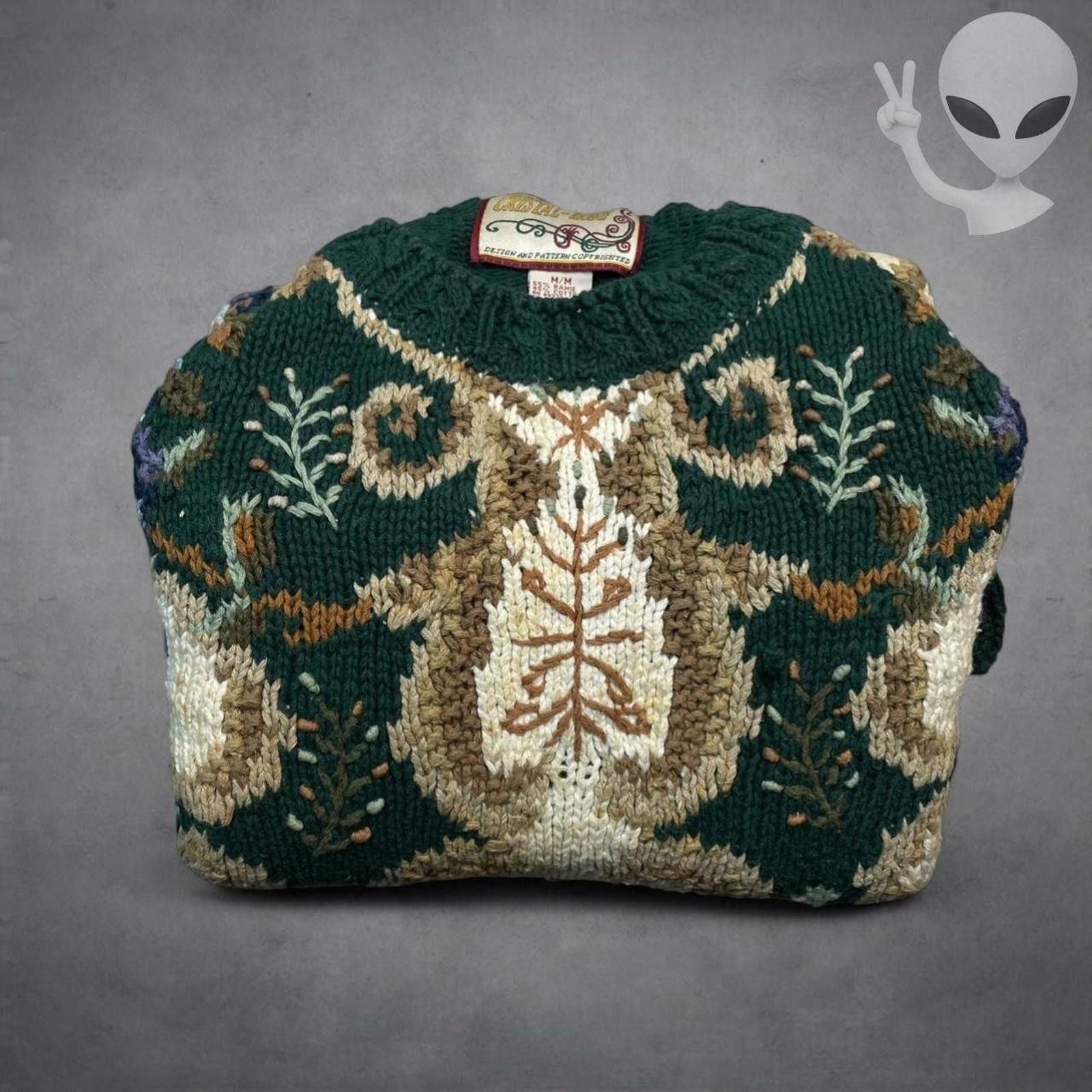 Other Crystal Kobe Sweater Medium Tapestry Knit 90s Grandmacore Size US M / EU 48-50 / 2 - 6 Thumbnail