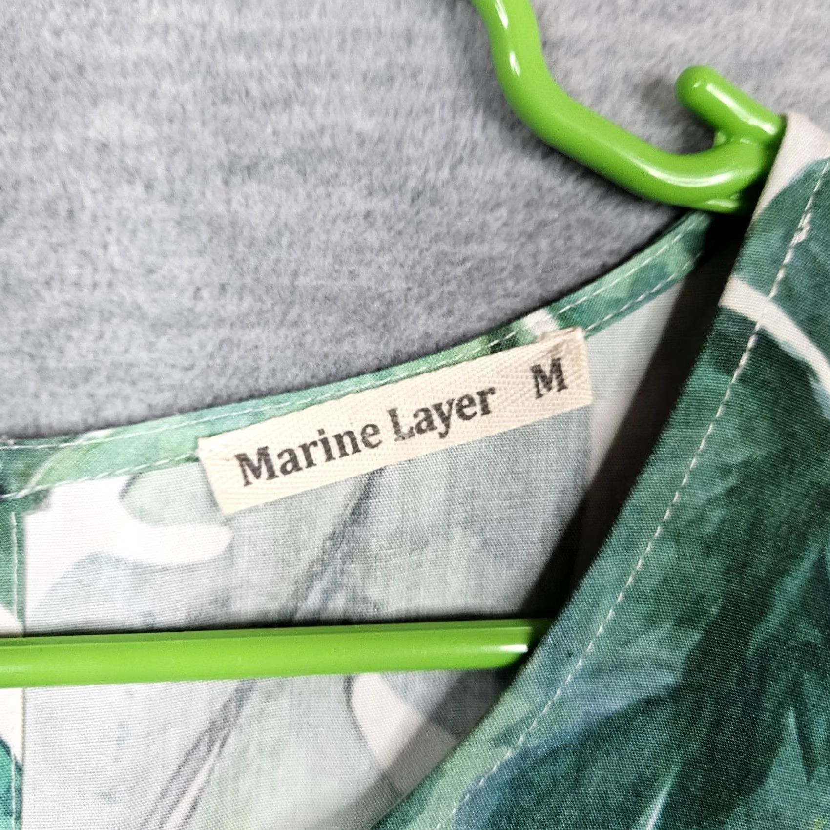 Marine Layer Marine Layer Women's Green Leaf Printed Cap Sleeve Mini Dress M Casual Short Sleeve Pockets Colorful 90s? (adjust as appropriate) Size M / US 6-8 / IT 42-44 - 3 Thumbnail