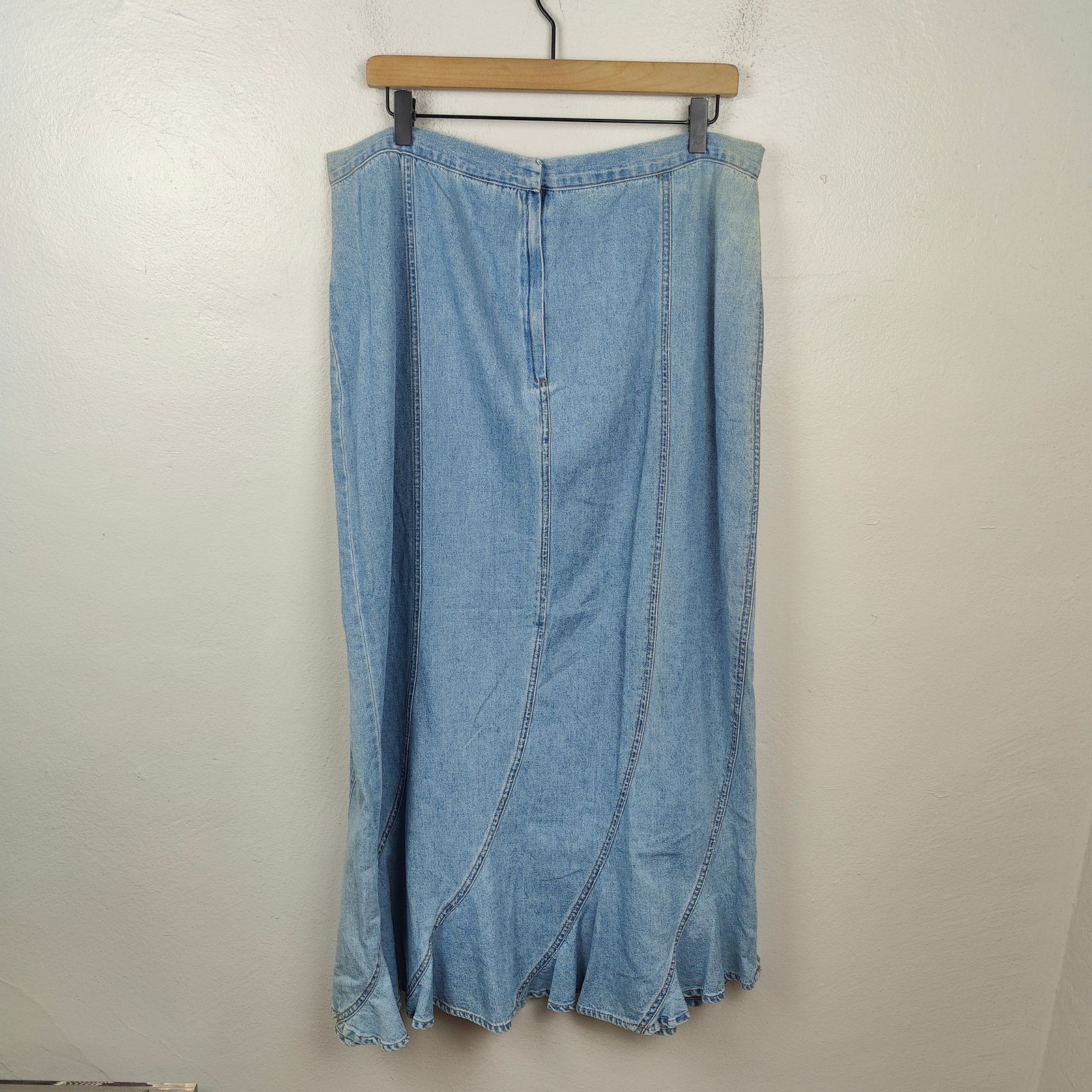 Other Vintage Y2K Metro Style Denim Maxi Skirt Womens 18T Size 40" / US 18 - 6 Thumbnail