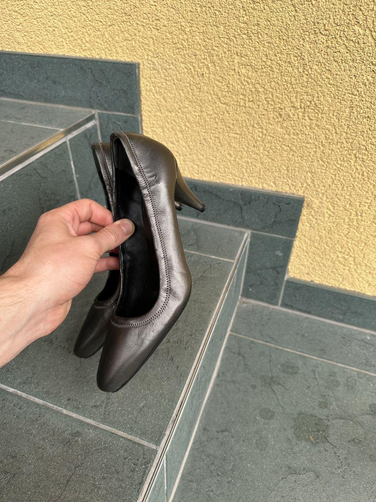 Prada Prada Heels Pumps Gray Vintage Rare Leather size 36,5 US-6 Size US 6 / IT 36 - 14 Thumbnail