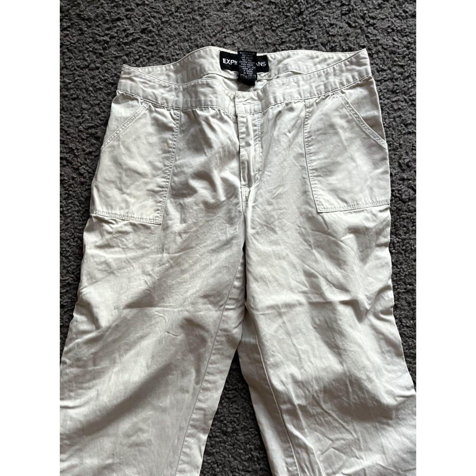 Express Express Pants Beige Stretch Straight Leg Women's Regular Size 1/2 Inseam 29in Nylon Rayon Beige Size 25" / US 0 / IT 36 - 2 Thumbnail