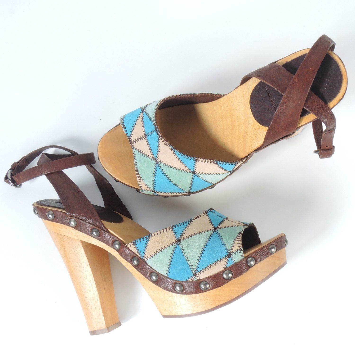 image of Miu Miu O1Smst1Ft0424 Platform Heel Shoes In Multicolor, Women's (Size 11)