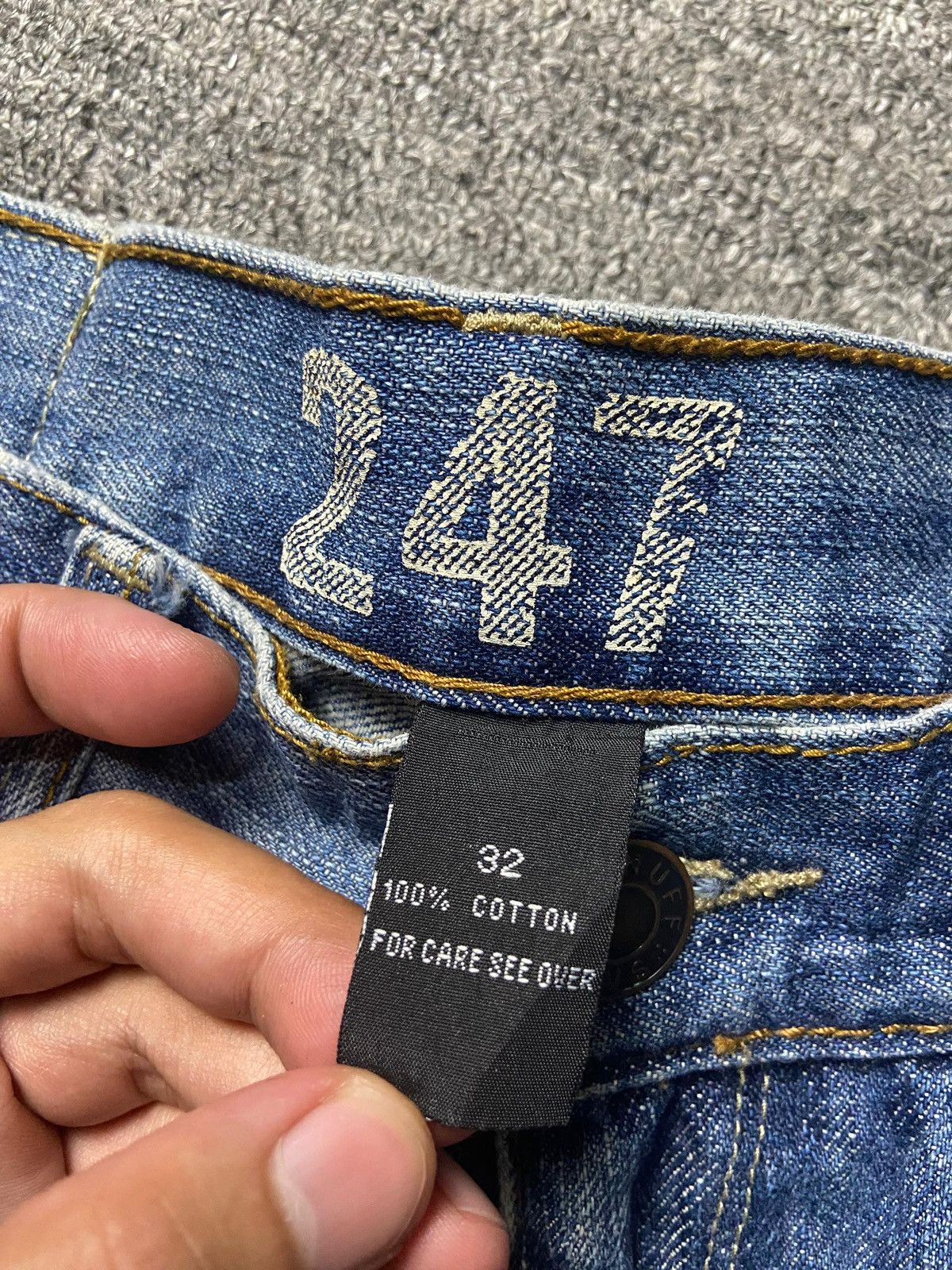 Japanese Brand Vintage SNUFF 247 Distressed Ripped Jeans (141) Size US 33 - 4 Thumbnail