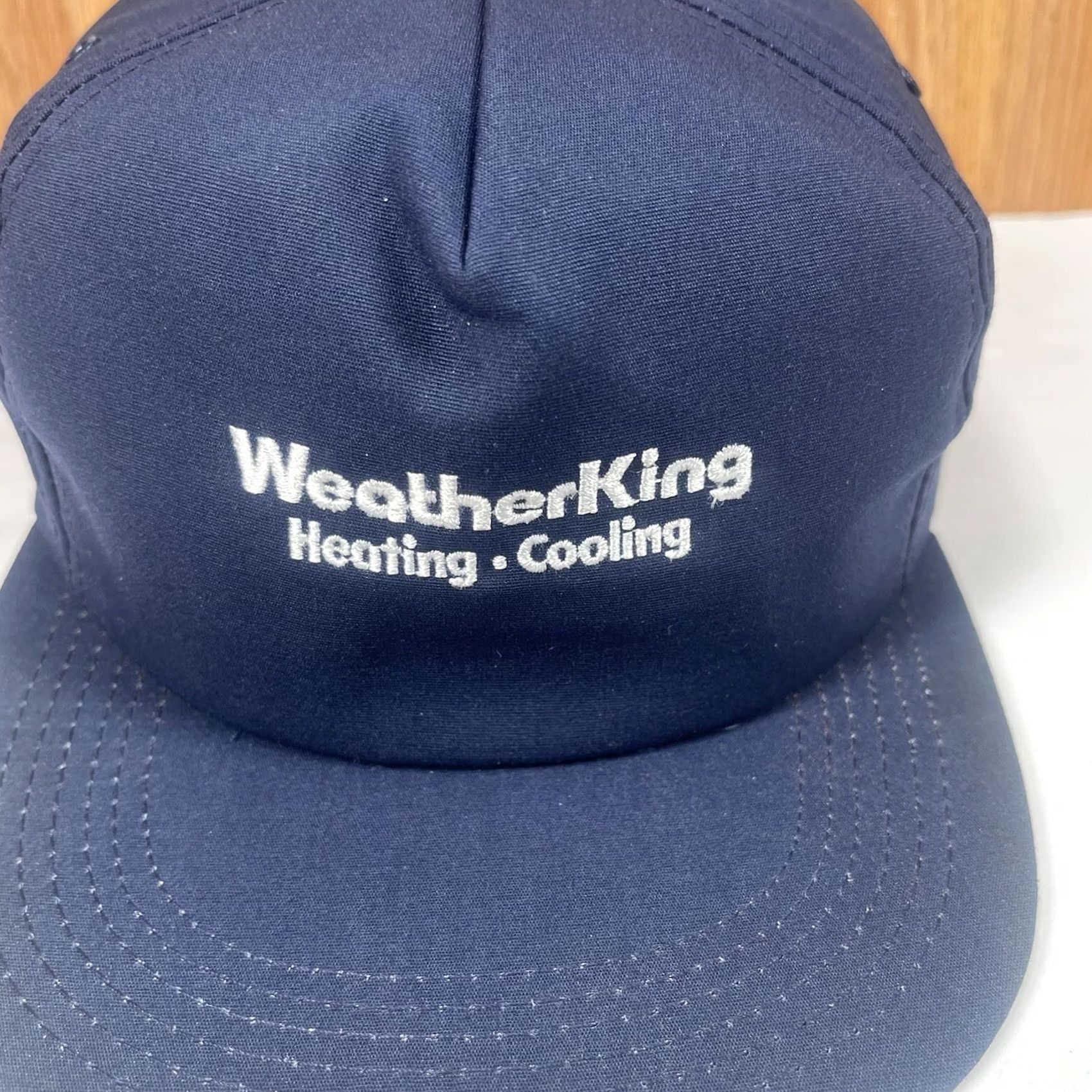 Vintage VINTAGE Cintas Weather King Heating & Cooling Snapback Trucker Hat Cap Navy Blue Hat Mens Adjustable Blue Size ONE SIZE - 3 Thumbnail