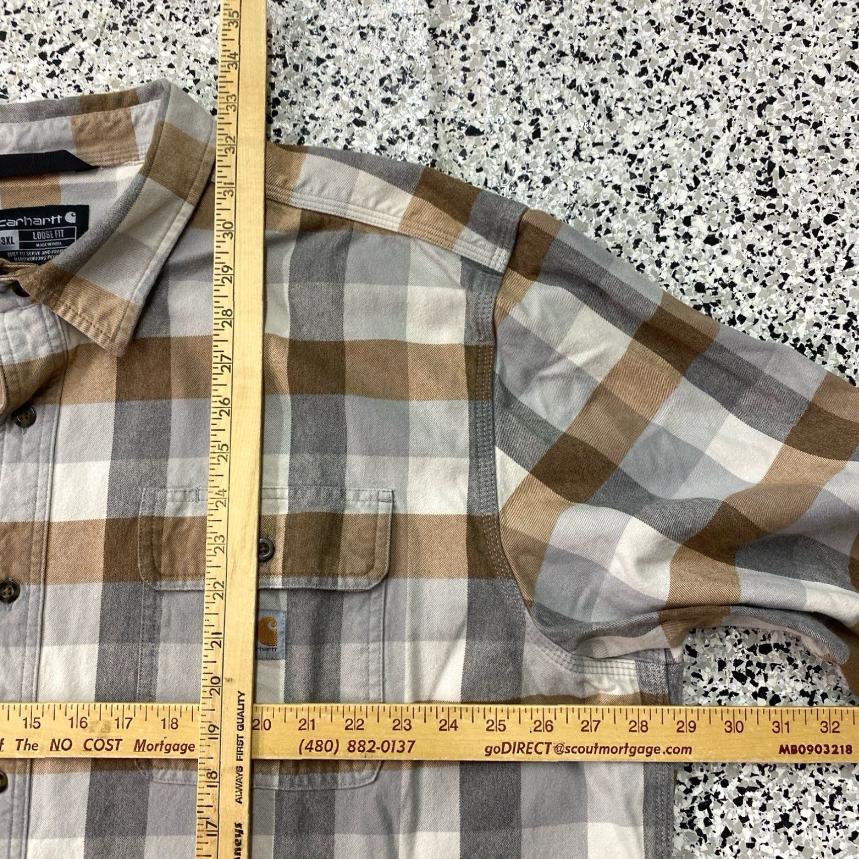 Carhartt Vintage Carhartt Flannel Men's 3XL Brown Loose Fit Cotton Plaid Work Shirt Size US XXL / EU 58 / 5 - 3 Thumbnail