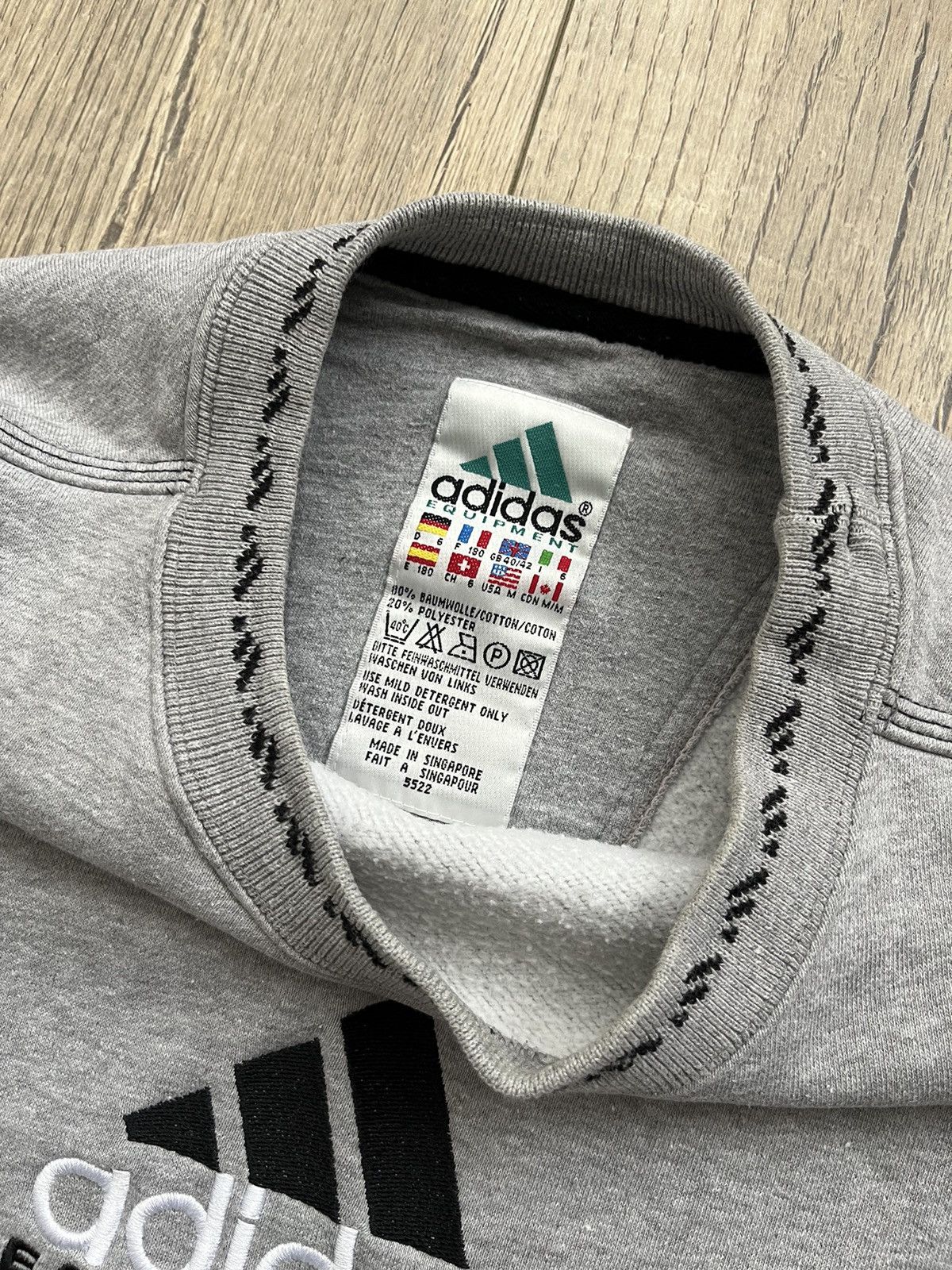 Adidas × Equipment × Vintage Adidas Equipment Vintage Sweatshirt Grey Crewneck Size US XL / EU 56 / 4 - 5 Thumbnail