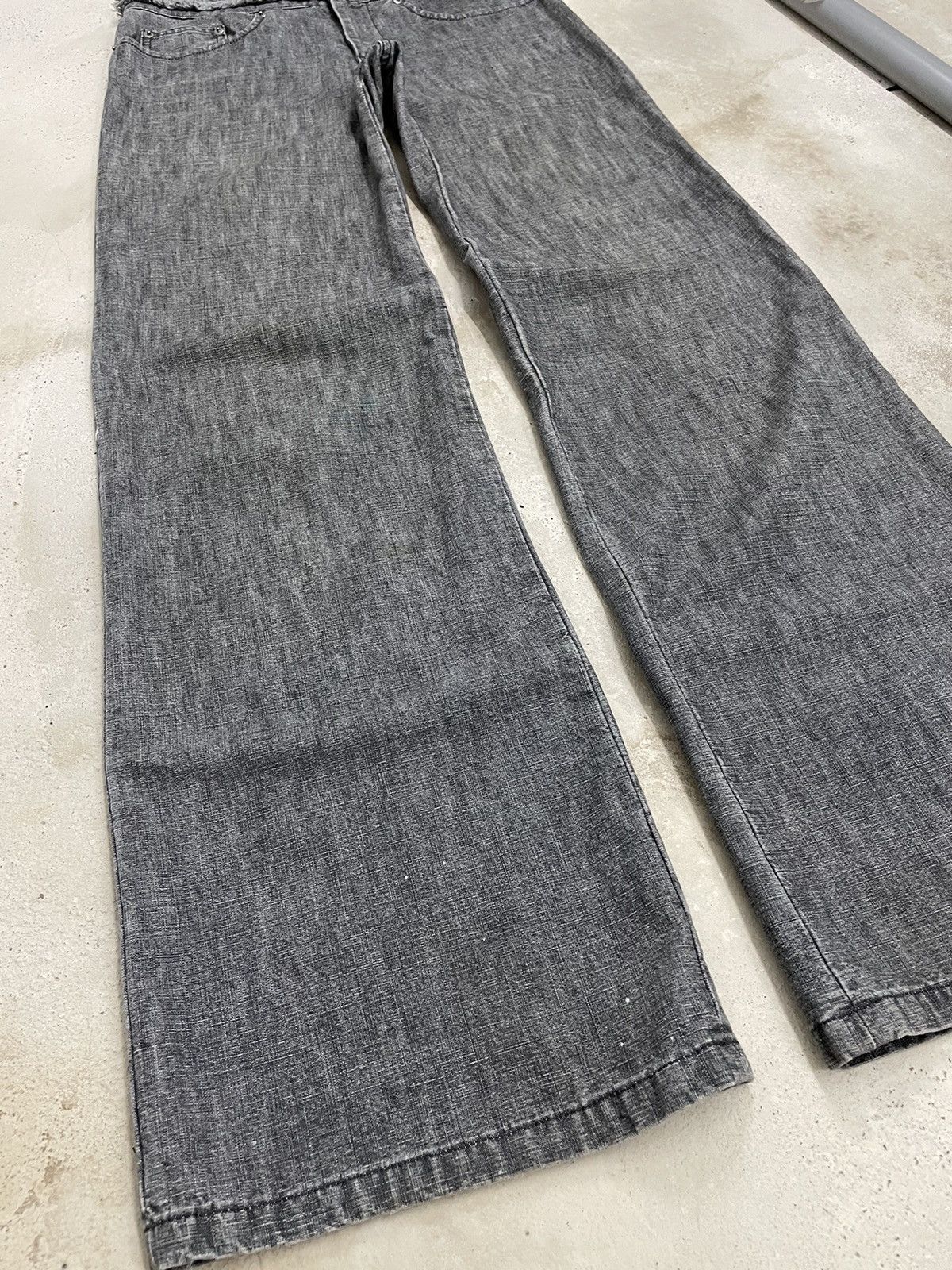 Issey Miyake Zucca Vintage Waist Wide Leg Flare Denim Paint Mark Size US 29 - 6 Thumbnail