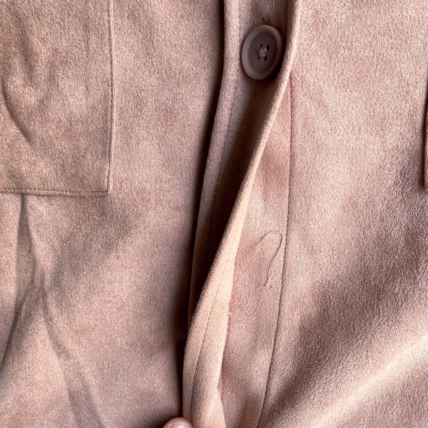 Jones New York Jones New York Jacket Womens Large Pink Faux Suede Button Front Shacket Collared Size L / US 10 / IT 46 - 2 Thumbnail