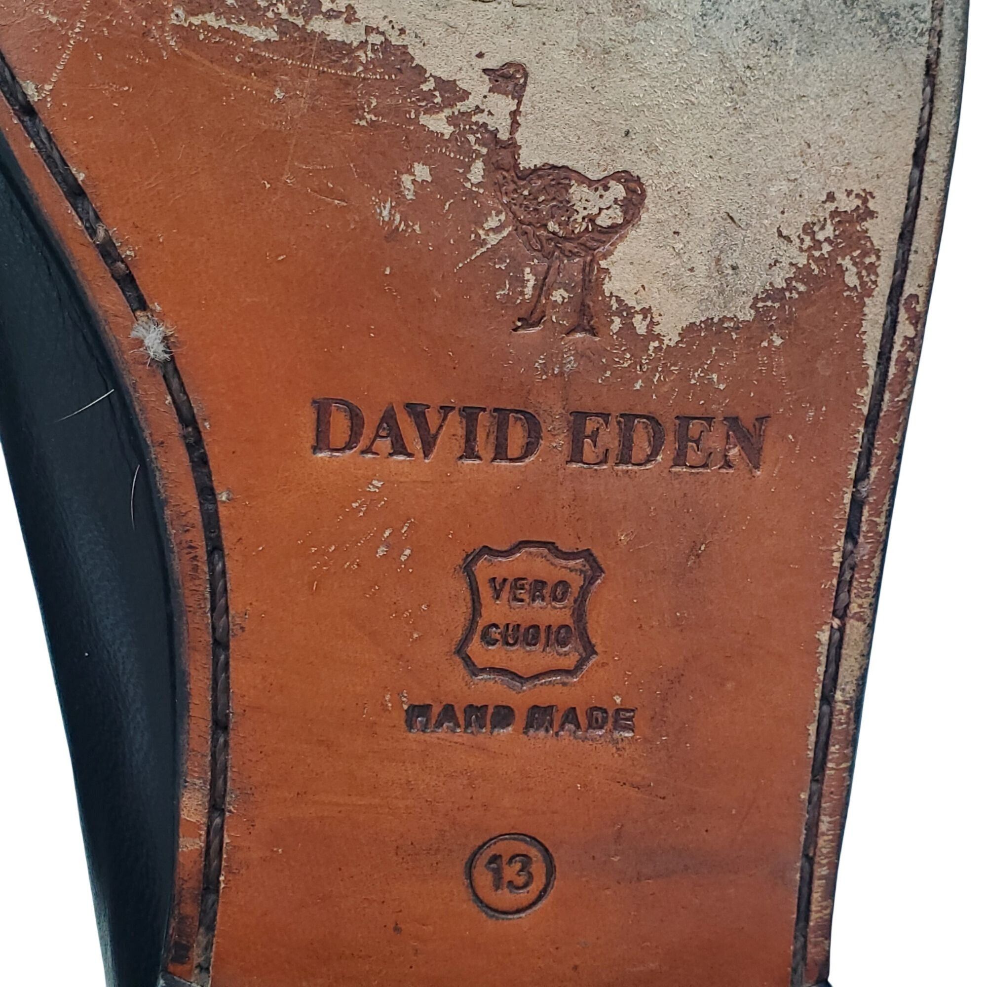 David Eden David Eden Men's size 13 Black Ostrich Leather Horse bit loa Size US 13 / EU 46 - 11 Thumbnail
