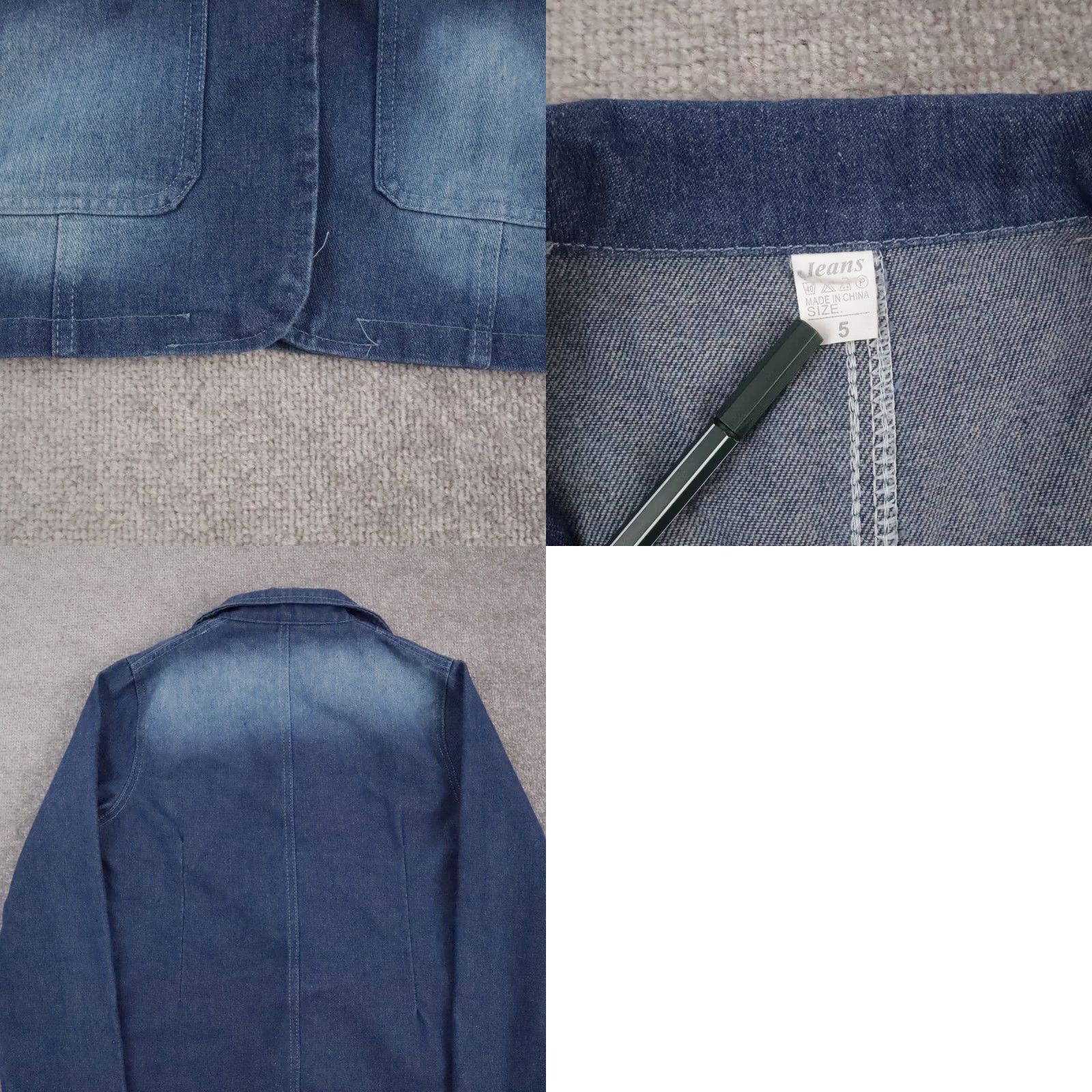 Denime VINTAGE Women's Small Blue Denim Long Sleeve Chore Coat 90s Classic Size S / US 4 / IT 40 - 8 Thumbnail