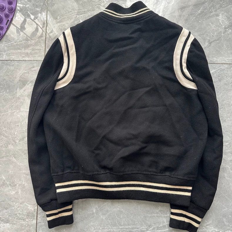 Saint Laurent 13FW Black White Varsity Jacket-