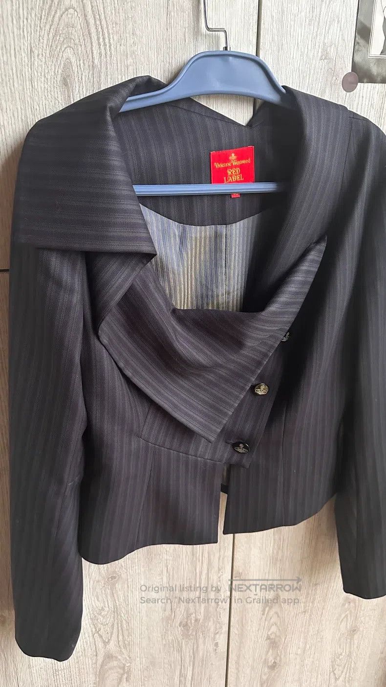 Vivienne Westwood Vivienne Westwood Irregular suit jacket, dark green stripe Size M / US 6-8 / IT 42-44 - 5 Thumbnail