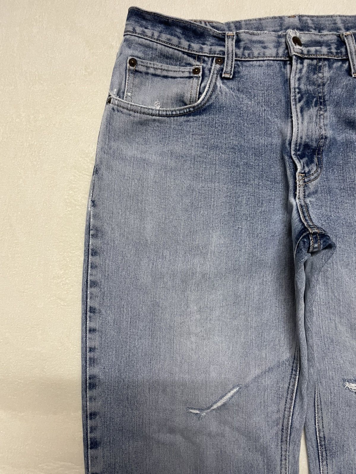 Edwin Vintage Edwin Japanese Brand Distressed Blue Wash Jeans Size US 35 - 5 Thumbnail