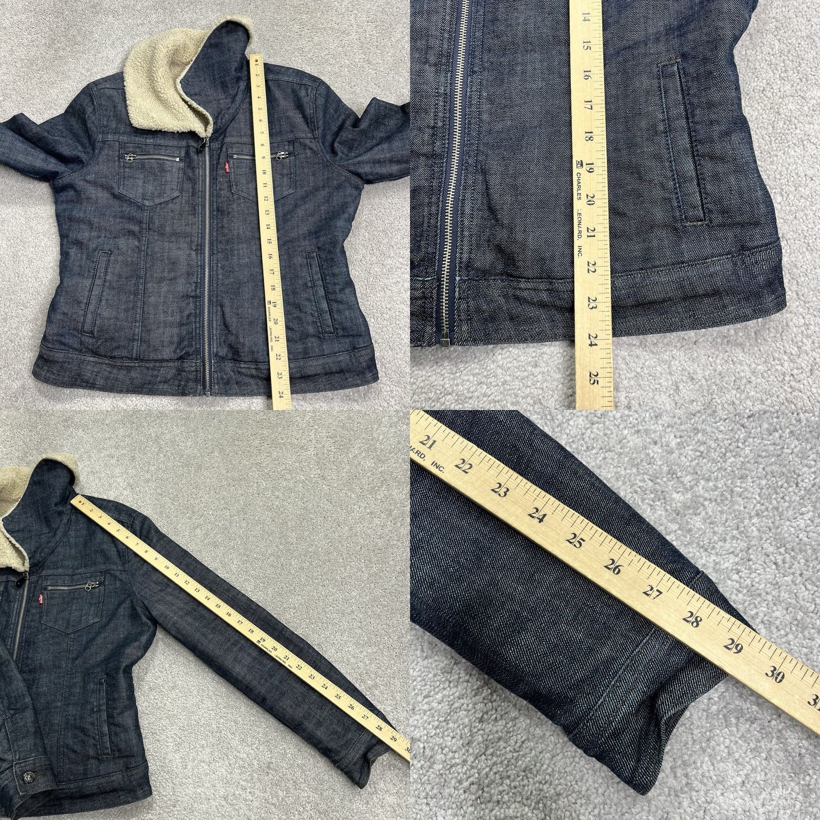 Levi's Levi's San Francisco Denim Sherpa Lined Jean Jacket Women’s Large Full Zip Blue Insulated, Regular Fit, Trucker, Classic, Wool? Size 36" / US 14 / IT 50 - 9 Thumbnail