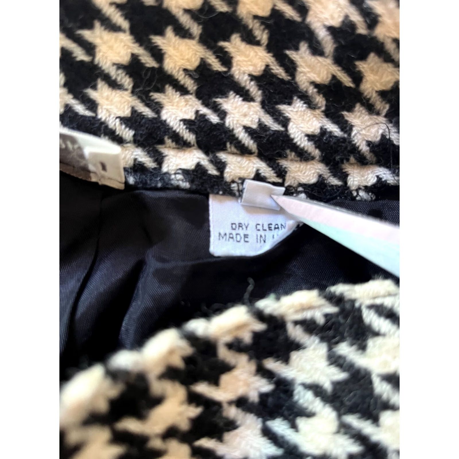Jones New York Jones New York Womens Houndstooth Wool Pencil Skirt Size 6 Black White Career Size 28" / US 6 / IT 42 - 4 Thumbnail