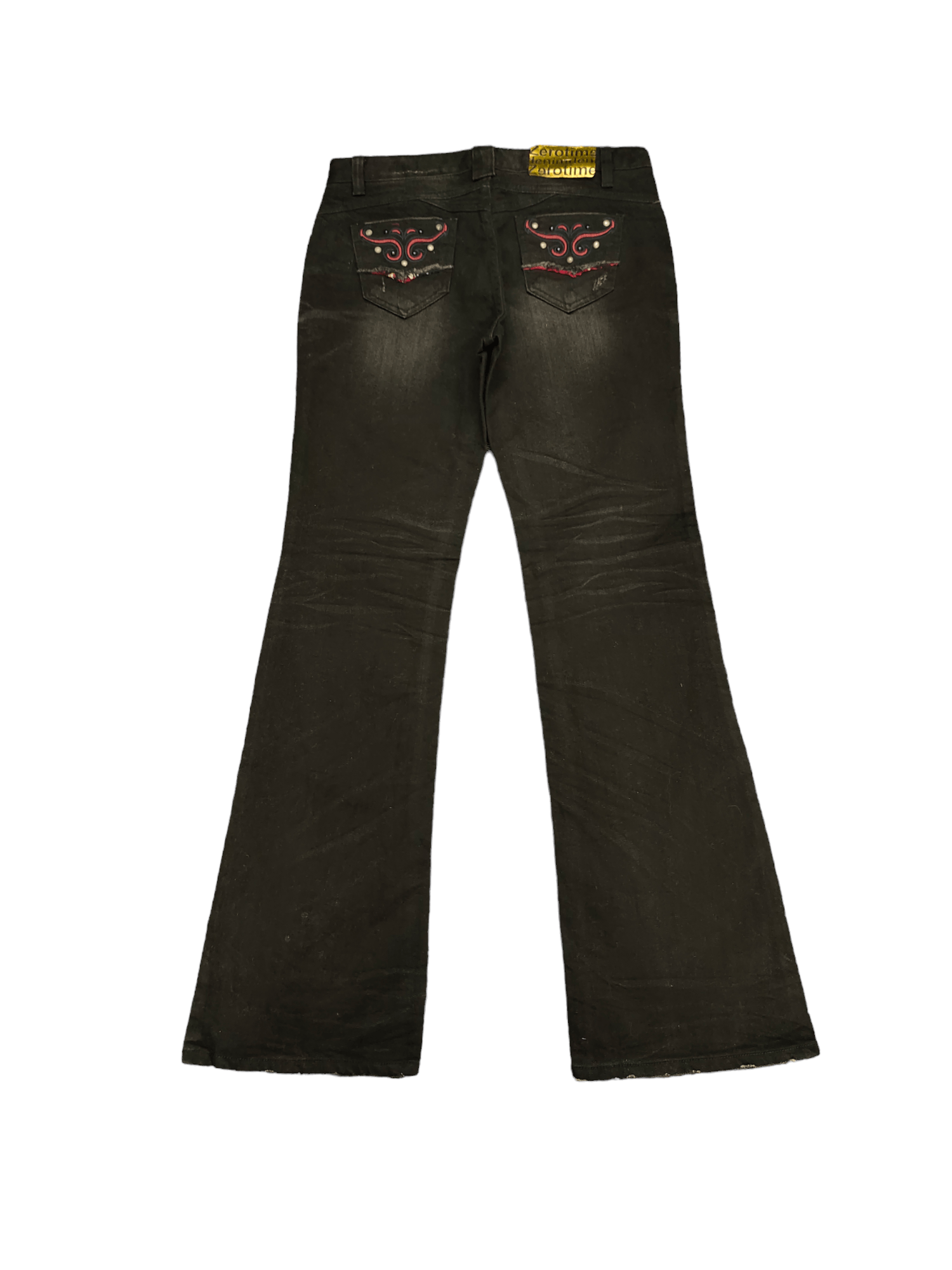 If Six Was Nine Flare Jeans Zero Time Clawmark Denim Bootcut Low Rise Y2k Size US 29 - 3 Thumbnail