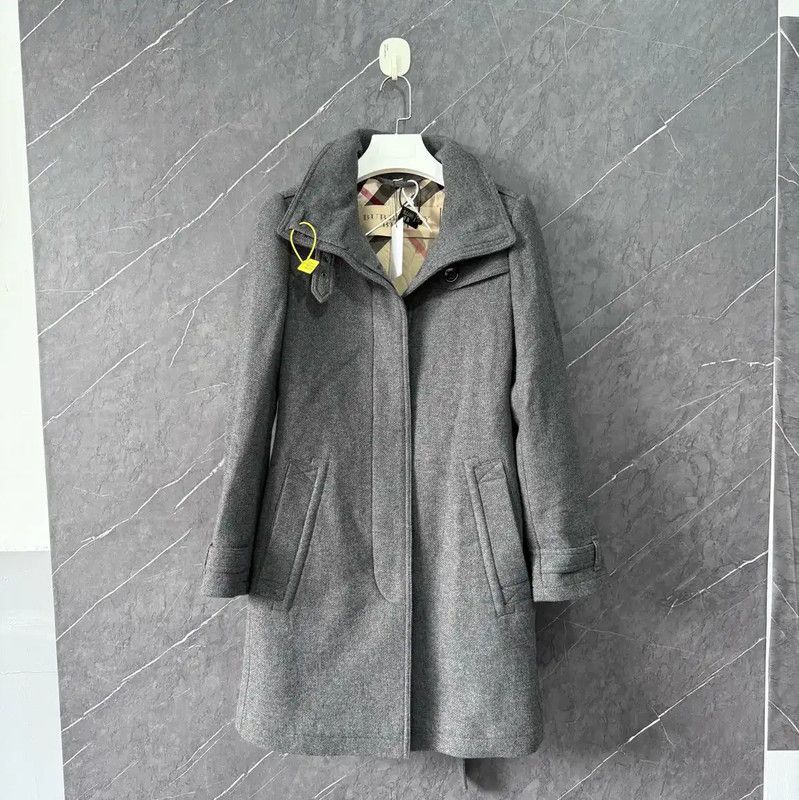 Burberry Burberry Grey Cotton Women's Coat Size ONE SIZE - 1 Thumbnail